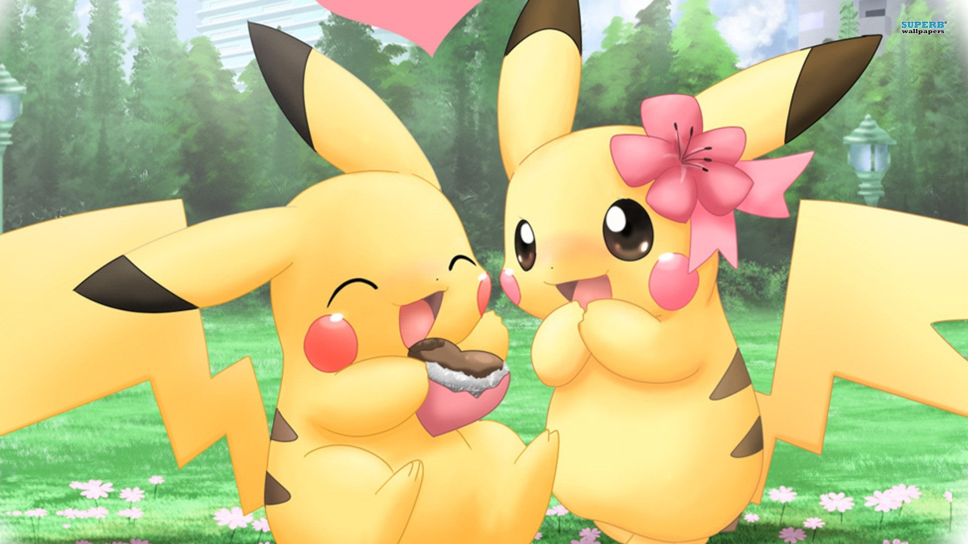 Pikachu, Pokémon, Coppia, Cartone animato, Full HD, sfondo Windows 11