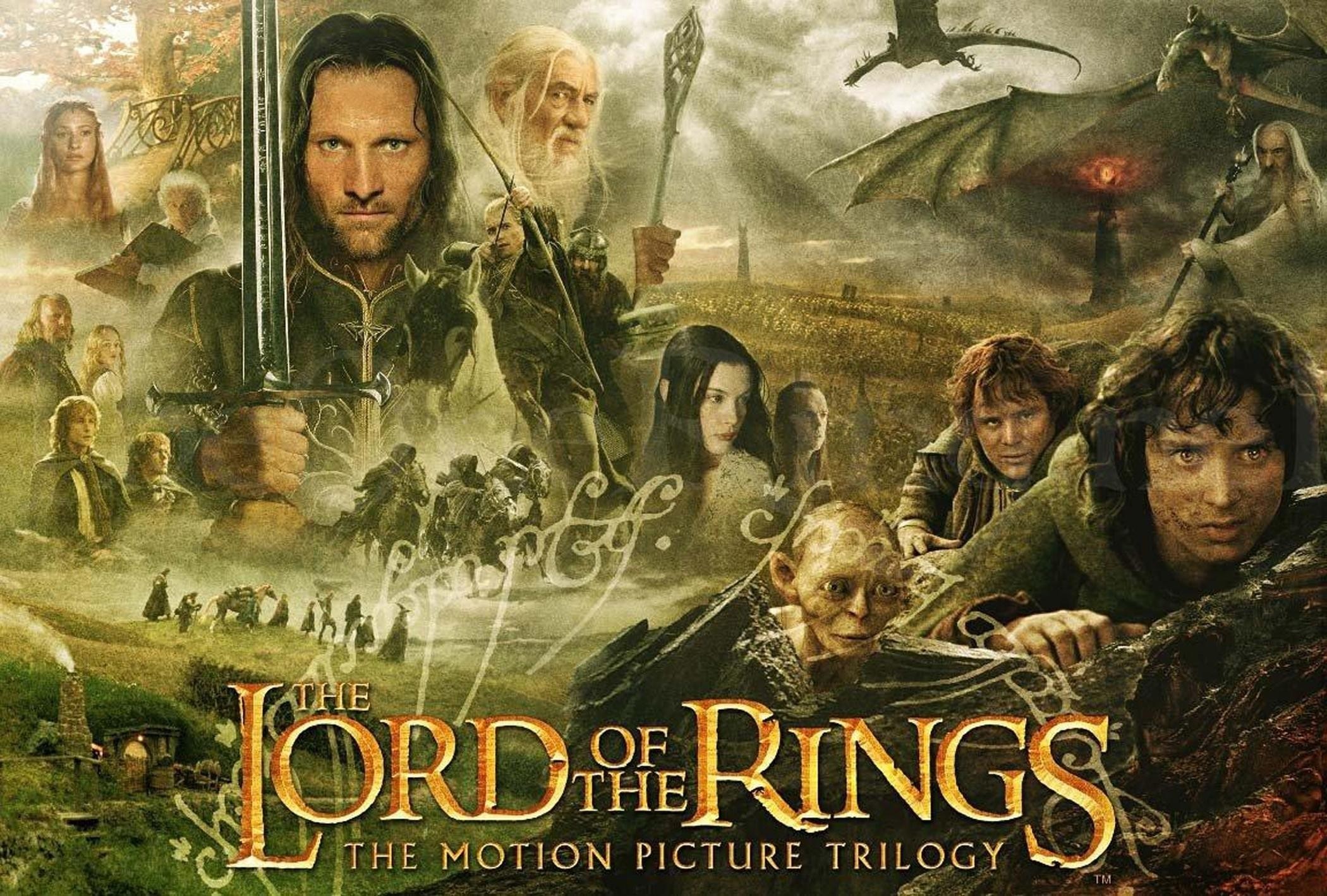 The Lord of the Rings, Aragorn, Frodo Baggins, Gollum, Gandalf, Poster, wallpaper desktop Full HD