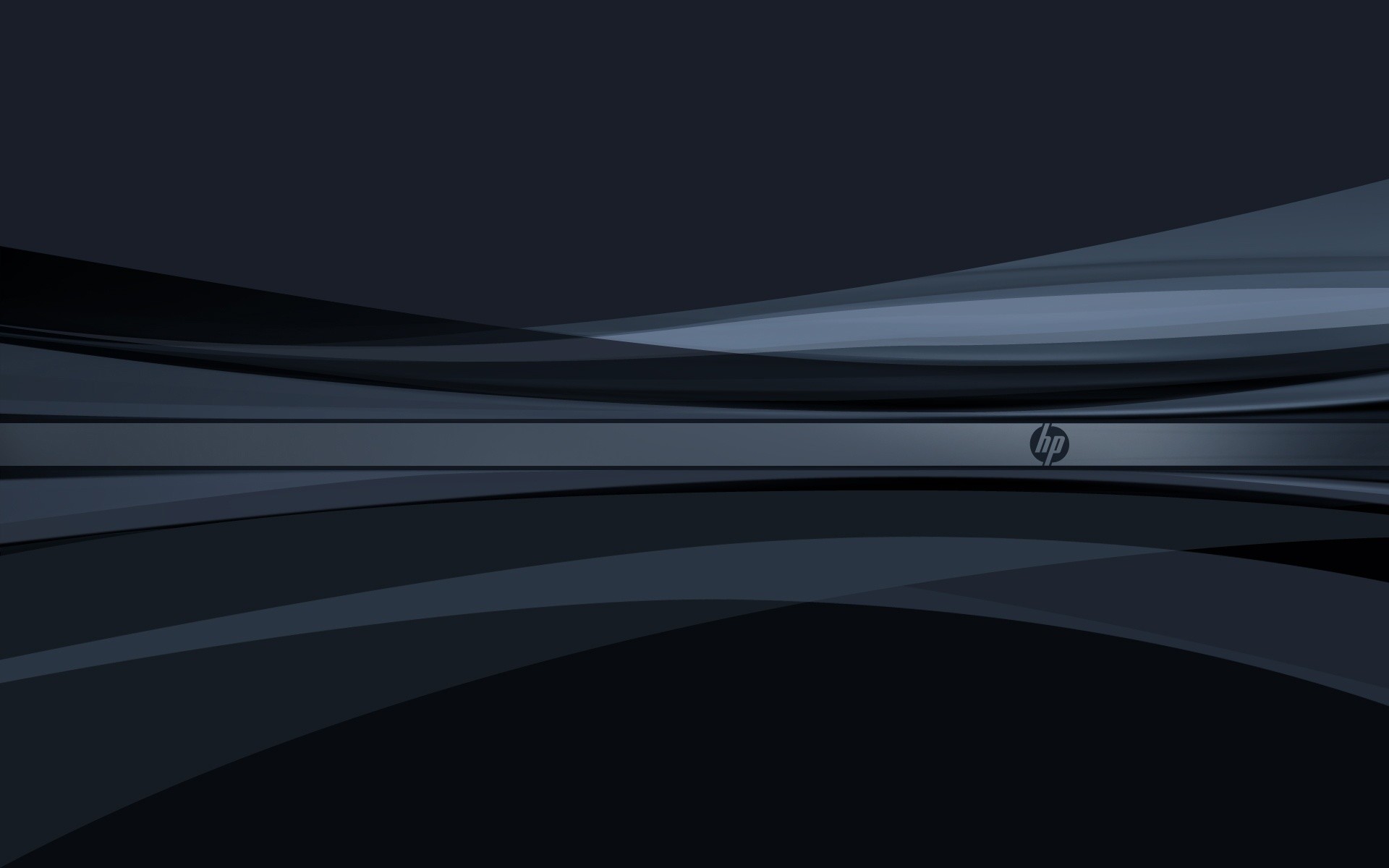 Logo HP, Onde astratte, Grigio scuro, Minimalismo, Hewlett-Packard, sfondo Full HD per computer