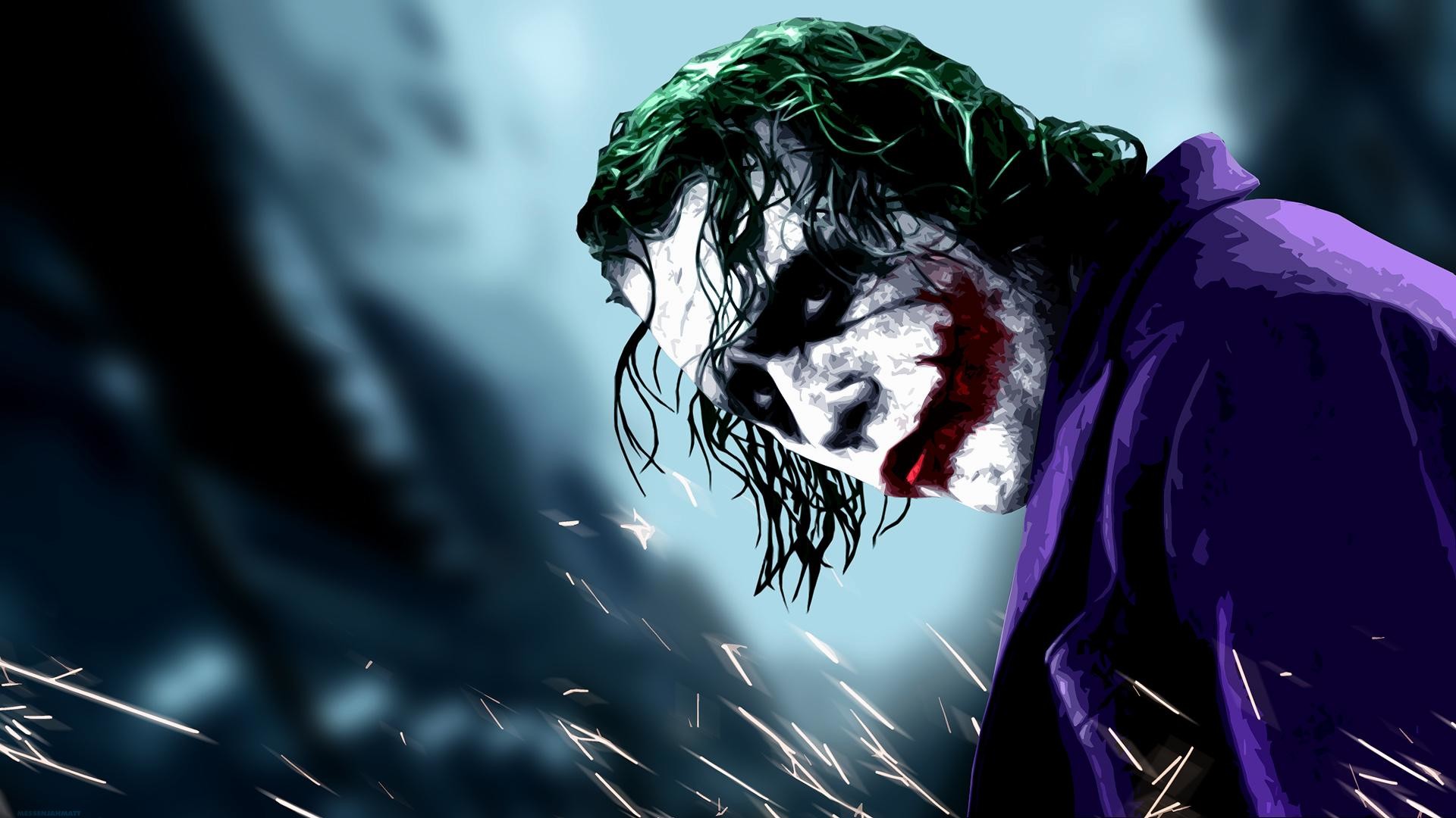 Joker, Heath Ledger, Il cavaliere oscuro, Scintille, 1920x1080, immagine di sfondo