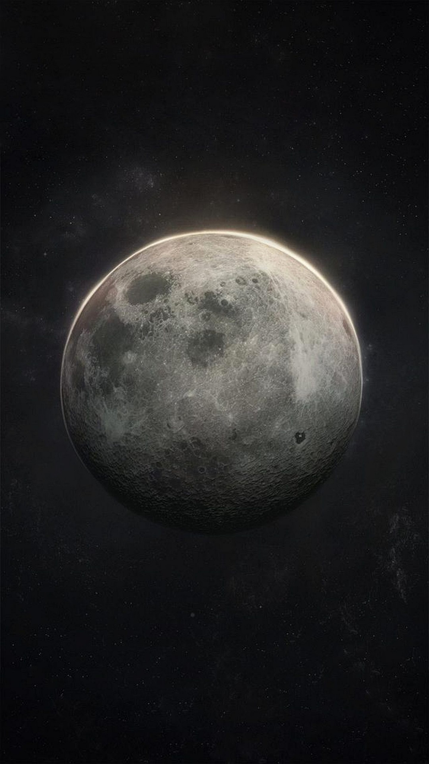 Luna, Sfondo nero, QHD+, schermata di blocco del cellulare