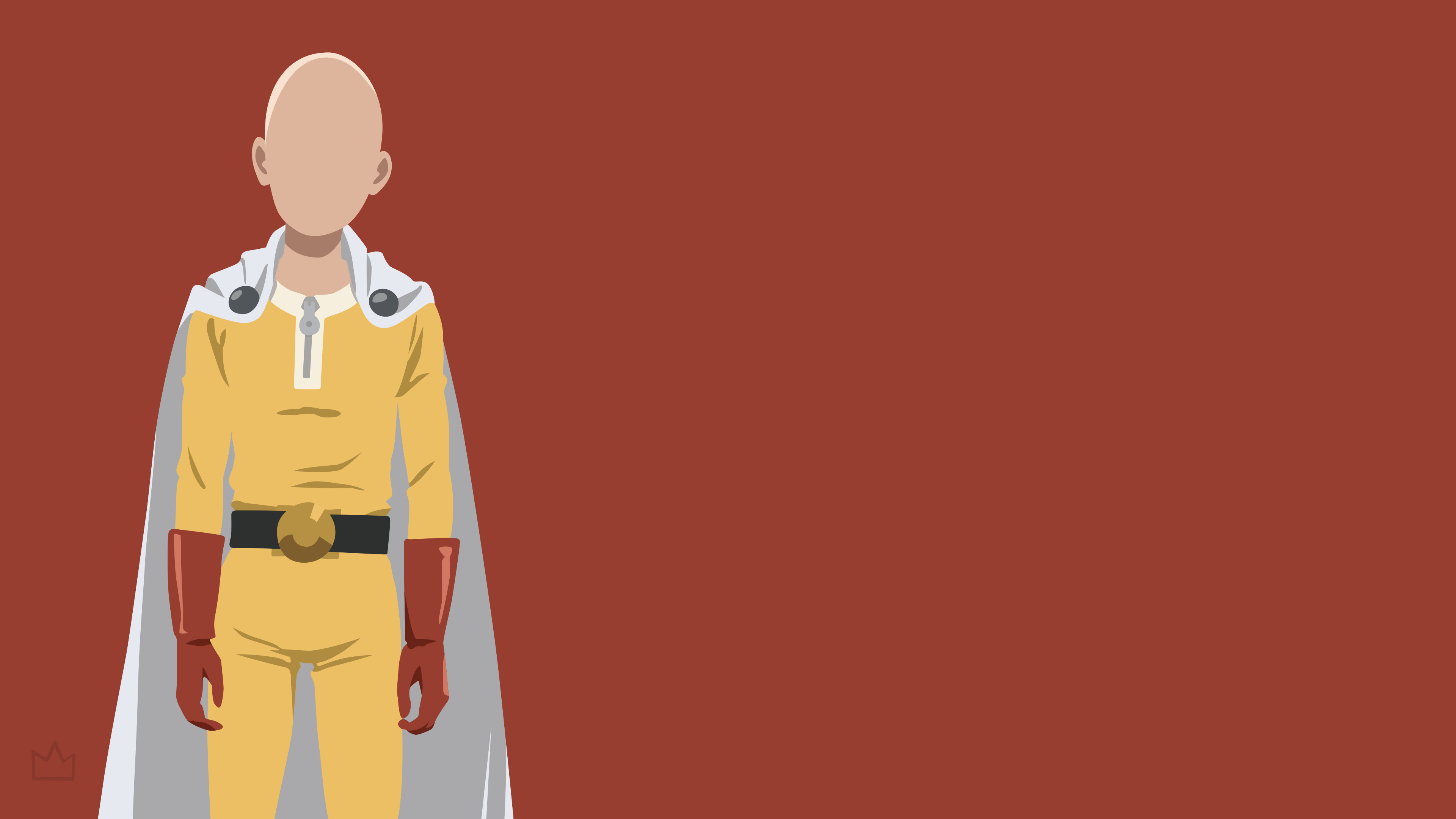 Saitama, One Punch Man, Minimalista, Sfondo rosso, 16:9 4K, wallpaper widescreen