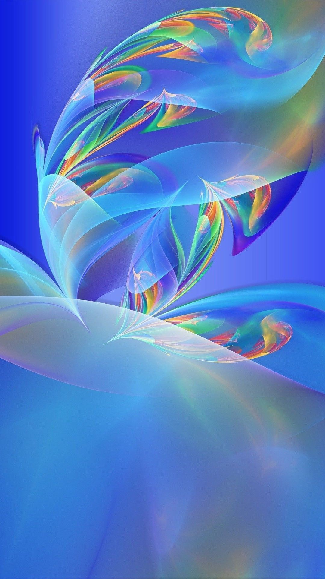 Arte digitale, Astratto, Sfondo blu, schermata di blocco Android