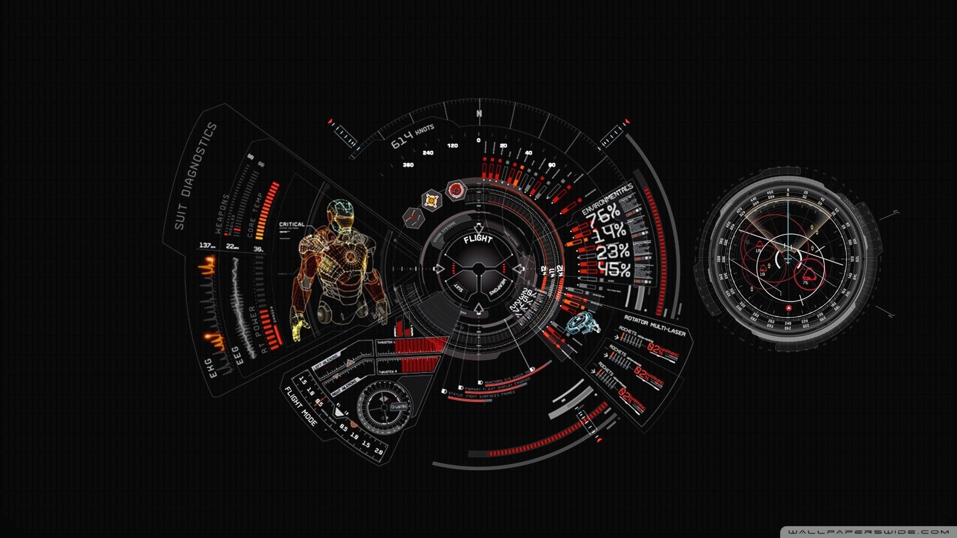 Iron Man, J.A.R.V.I.S., HUD, Interfaccia, Full HD 1080p, sfondo desktop