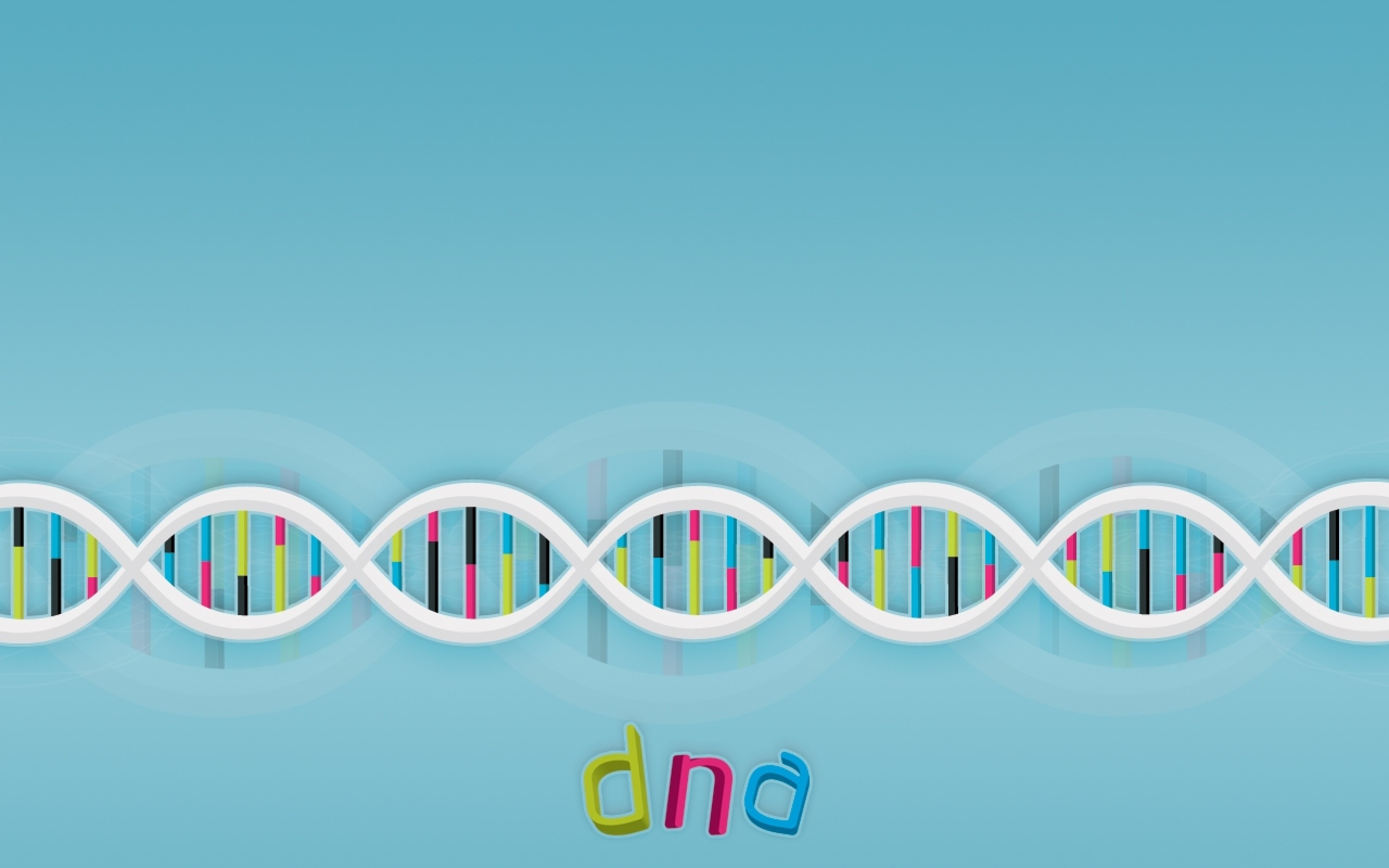 DNA, Doppia elica, Azzurro, Minimalista, 2560x1600, sfondo per PC