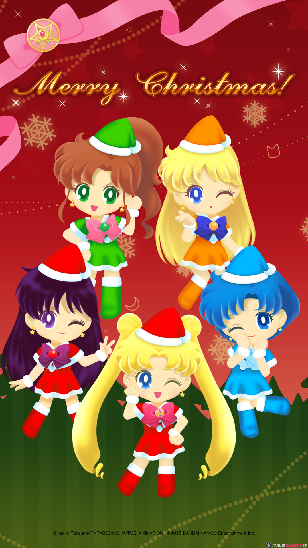 Sailor Senshi, Sailor Moon, Natale, Chibi, Full HD, sfondo verticale per cellulare