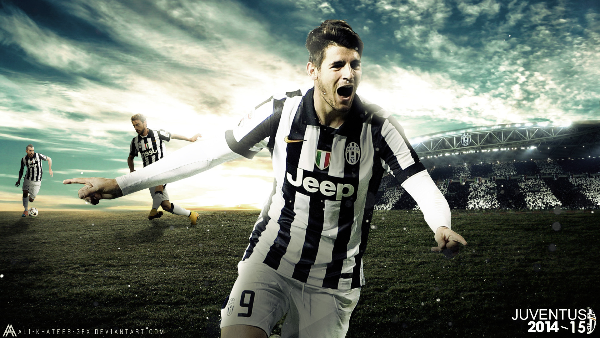 Álvaro Morata, Juventus, Stagione 2014-15, Esultanza, Full HD, sfondo desktop