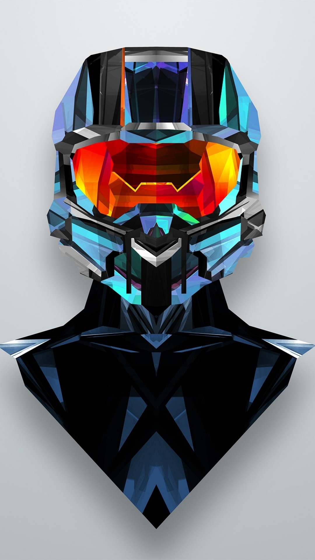 Master Chief, Halo, Low poly, Casco, sfondo per iPhone e Android