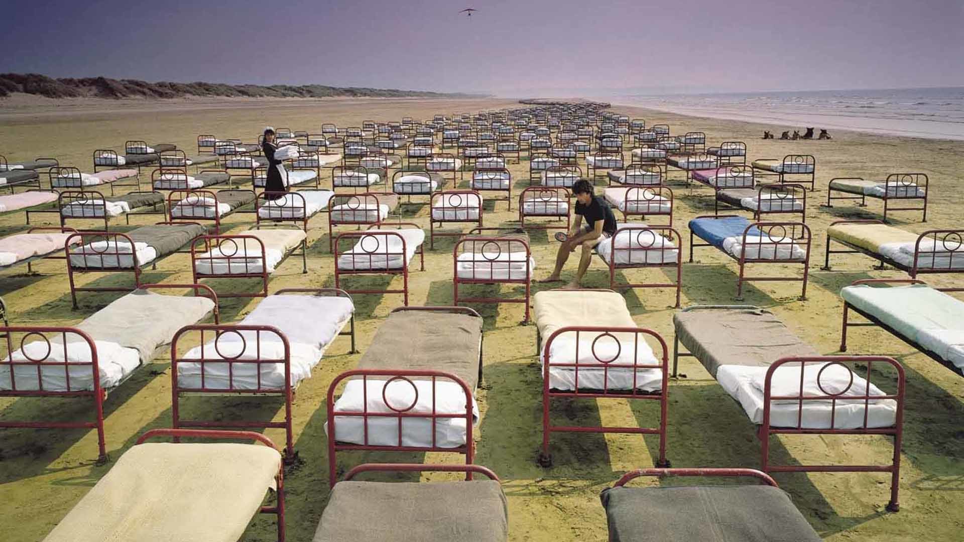A Momentary Lapse of Reason, Pink Floyd, Letti sulla spiaggia, Copertina, Spiaggia, sfondo 1080p