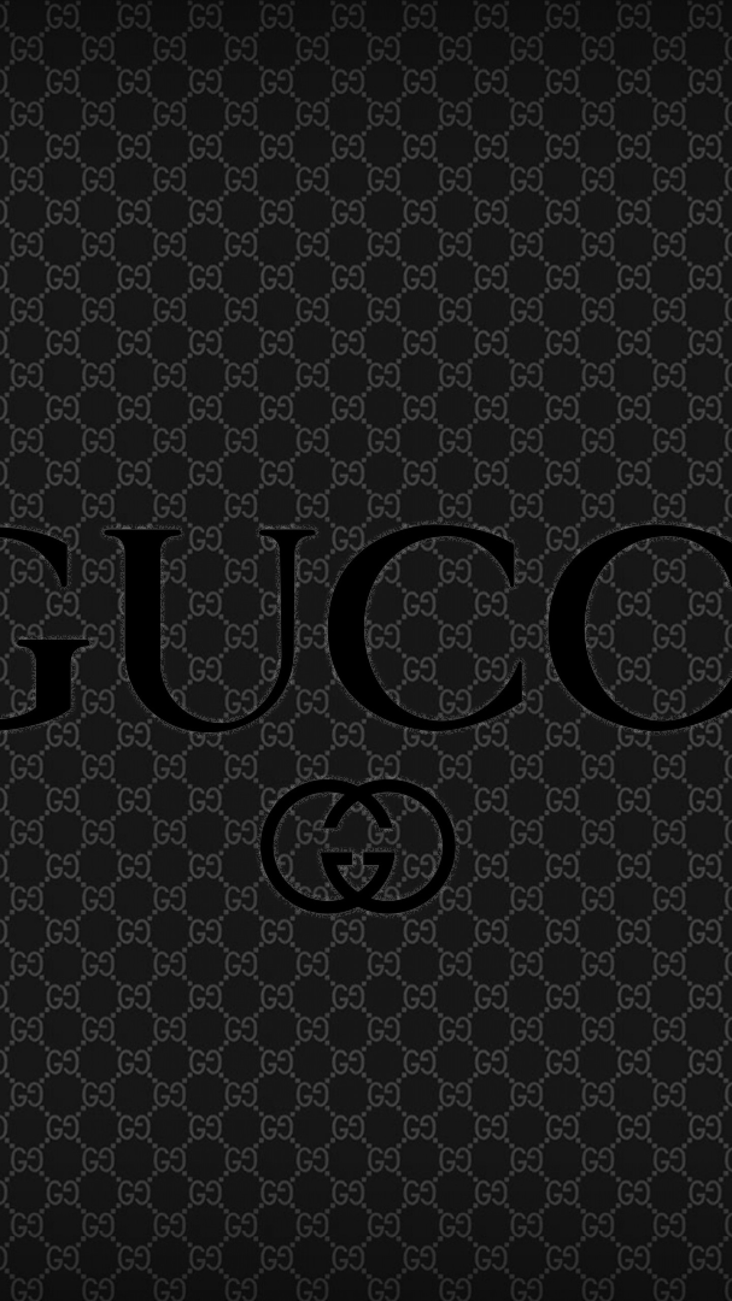 Gucci, Logo GG, Nero, QHD+, wallpaper per smartphone
