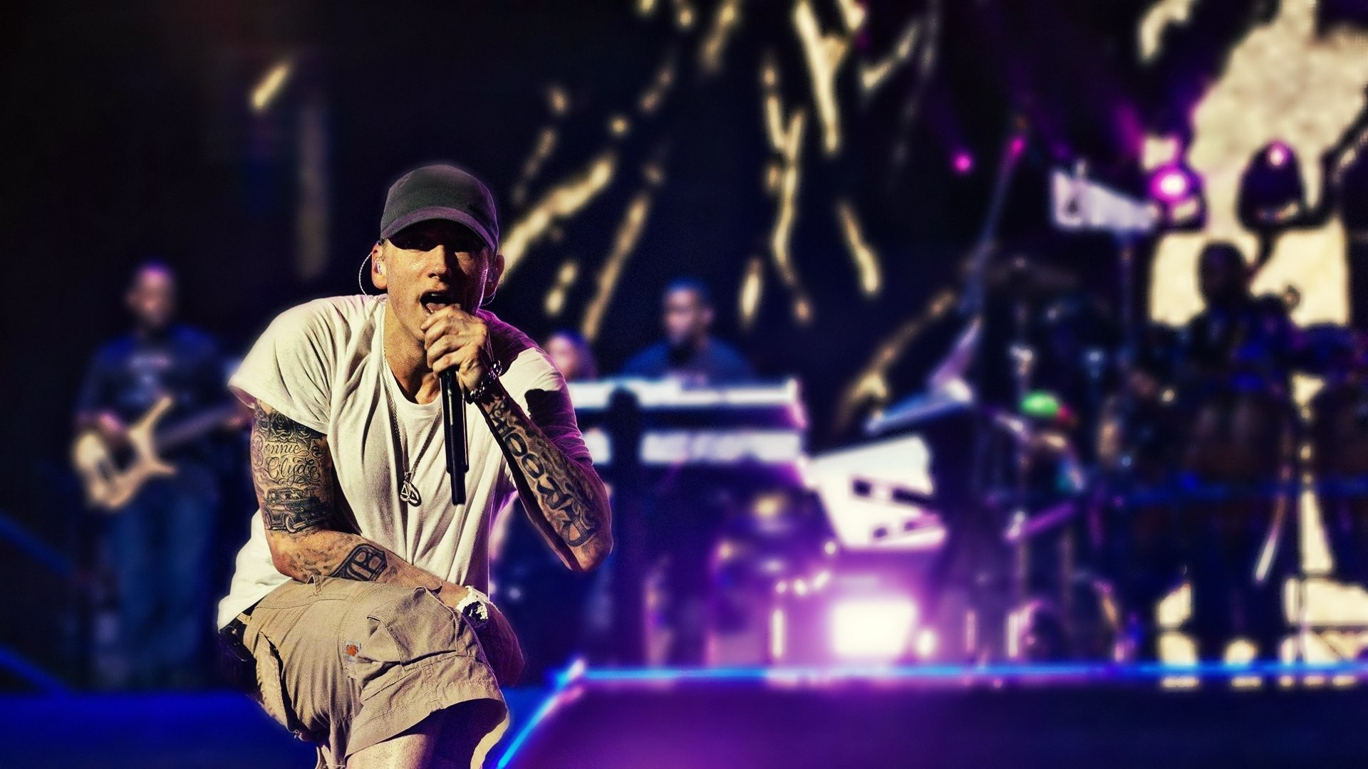 Eminem, Concerto, Microfono, Palco, Full HD, sfondo per PC