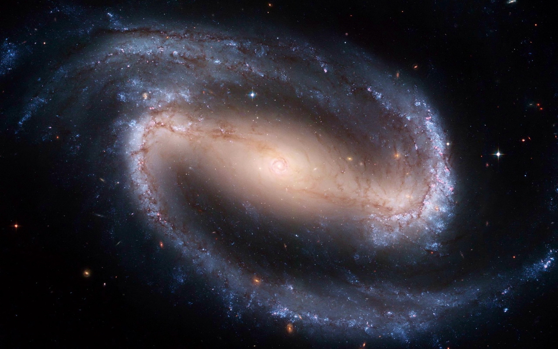 NGC 1300, Galassia a spirale barrata, Hubble, Stelle, Full HD, sfondo per portatile