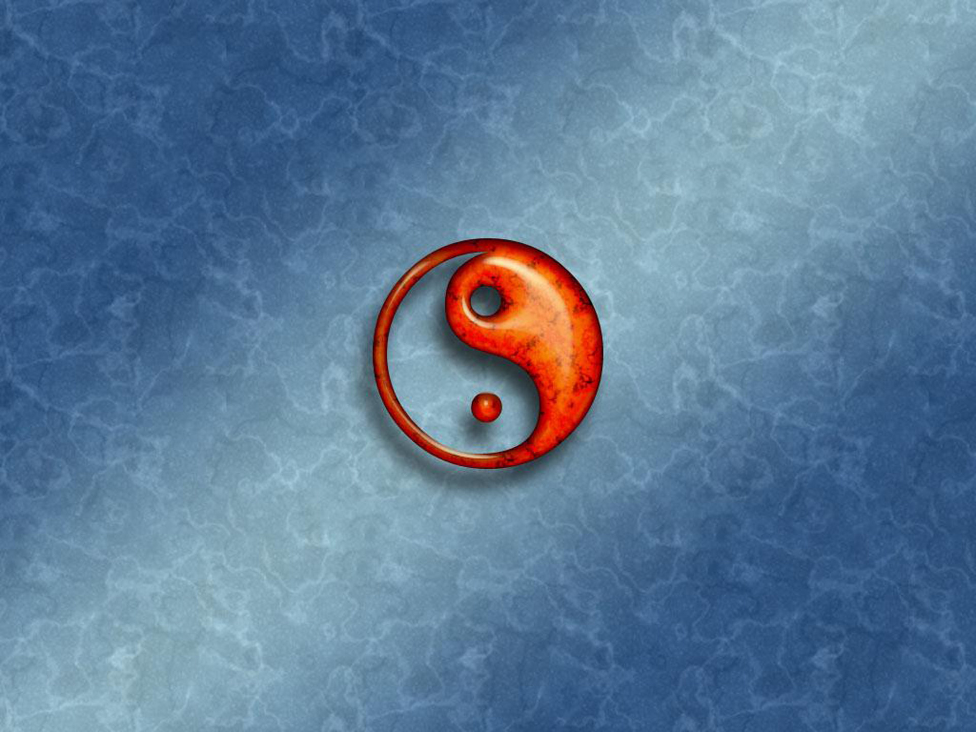 Yin e yang, Rosso, Sfondo blu, Full HD, schermata di blocco iPad