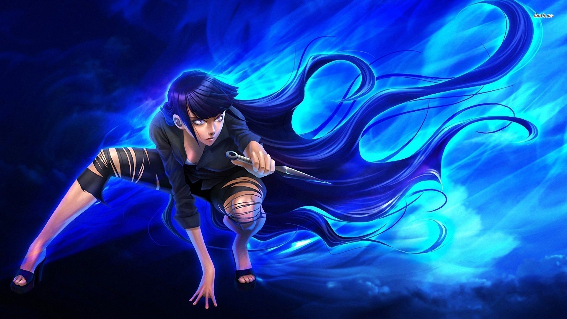 Hinata Hyuga, Naruto Shippuden, Chakra blu, 1920x1080, sfondo per PC