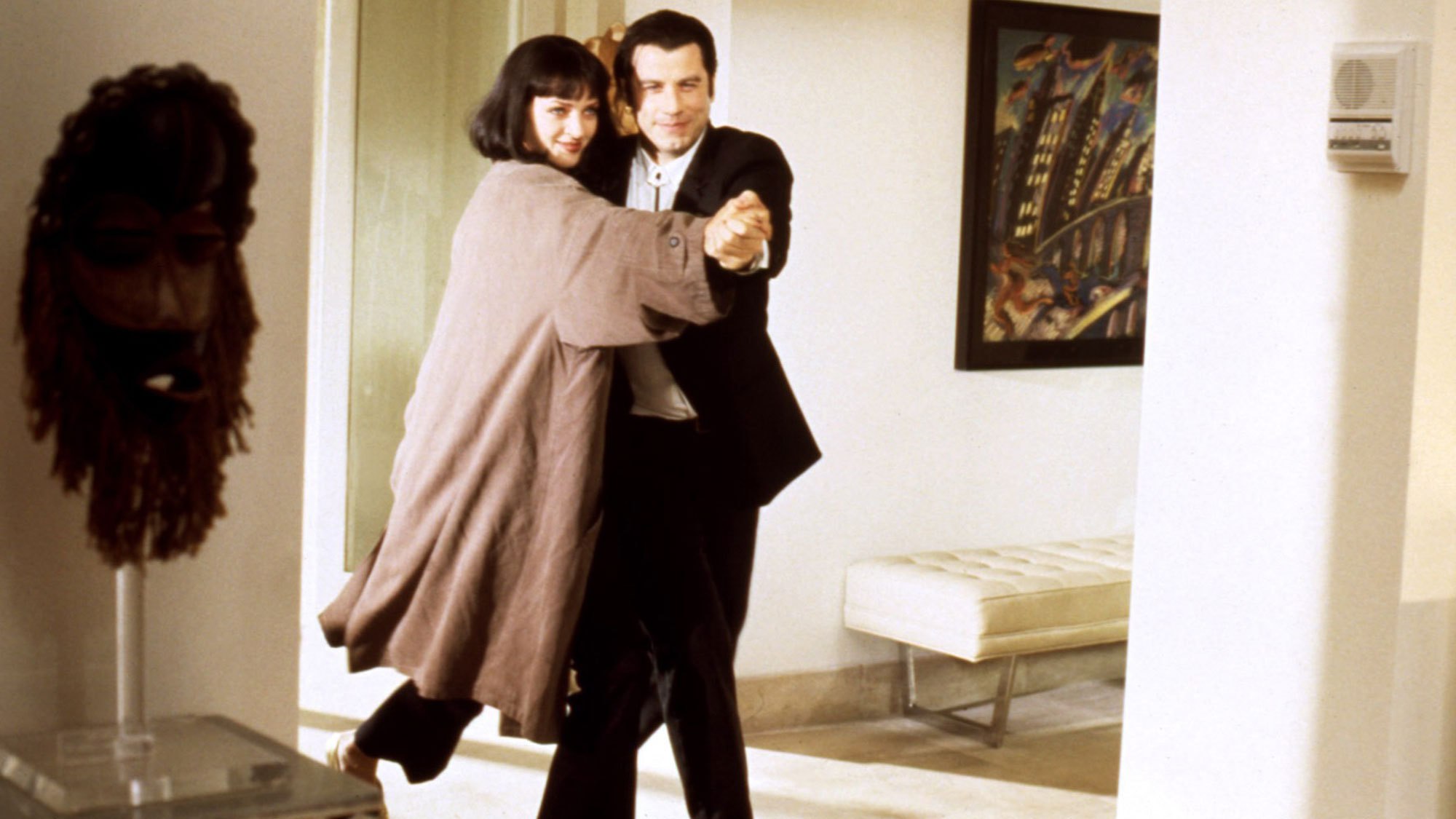 Mia Wallace, Vincent Vega, Uma Thurman, John Travolta, Pulp Fiction, sfondo Windows 11