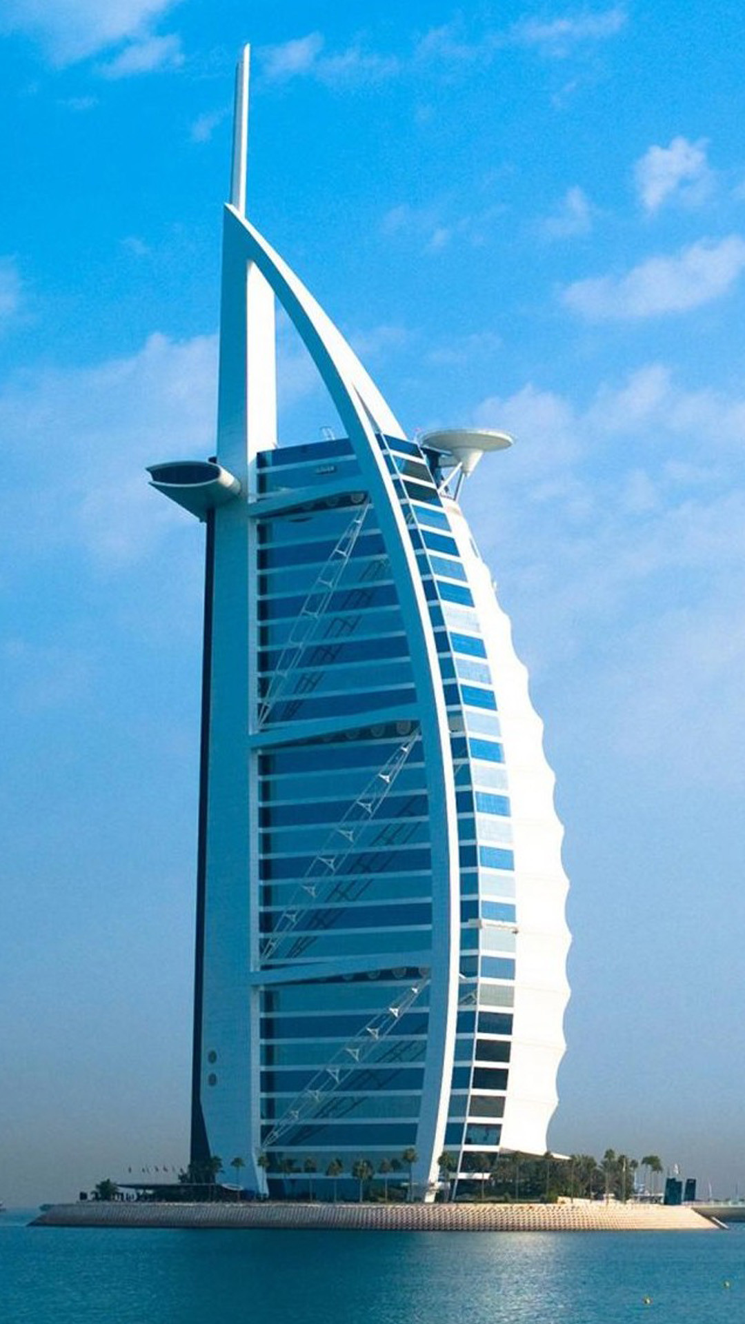 Burj Al Arab, Dubai, Hotel, Cielo azzurro, wallpaper per iPhone e Android