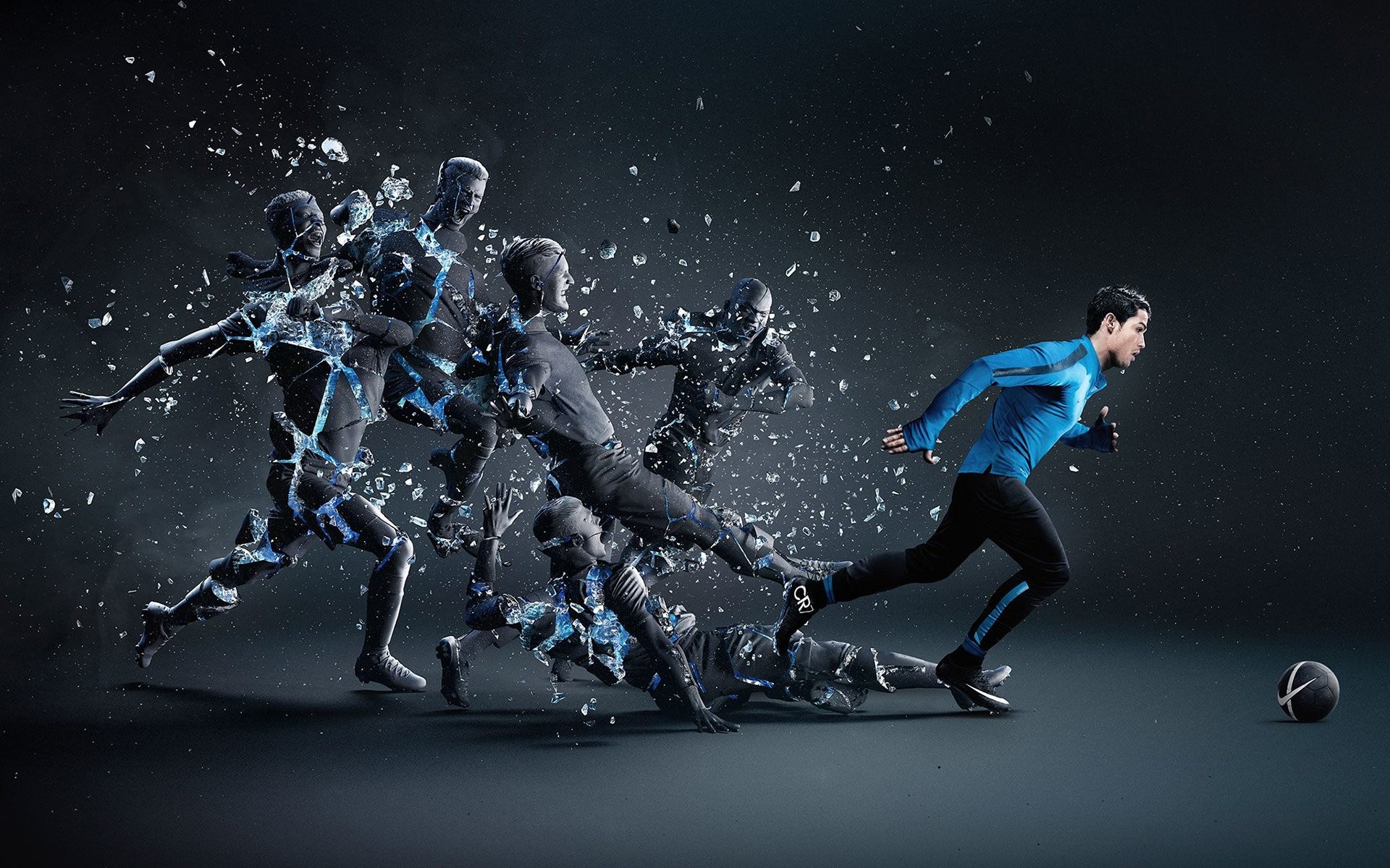 Cristiano Ronaldo, Nike, Arte digitale, Scuro, 1920x1200, immagine di sfondo