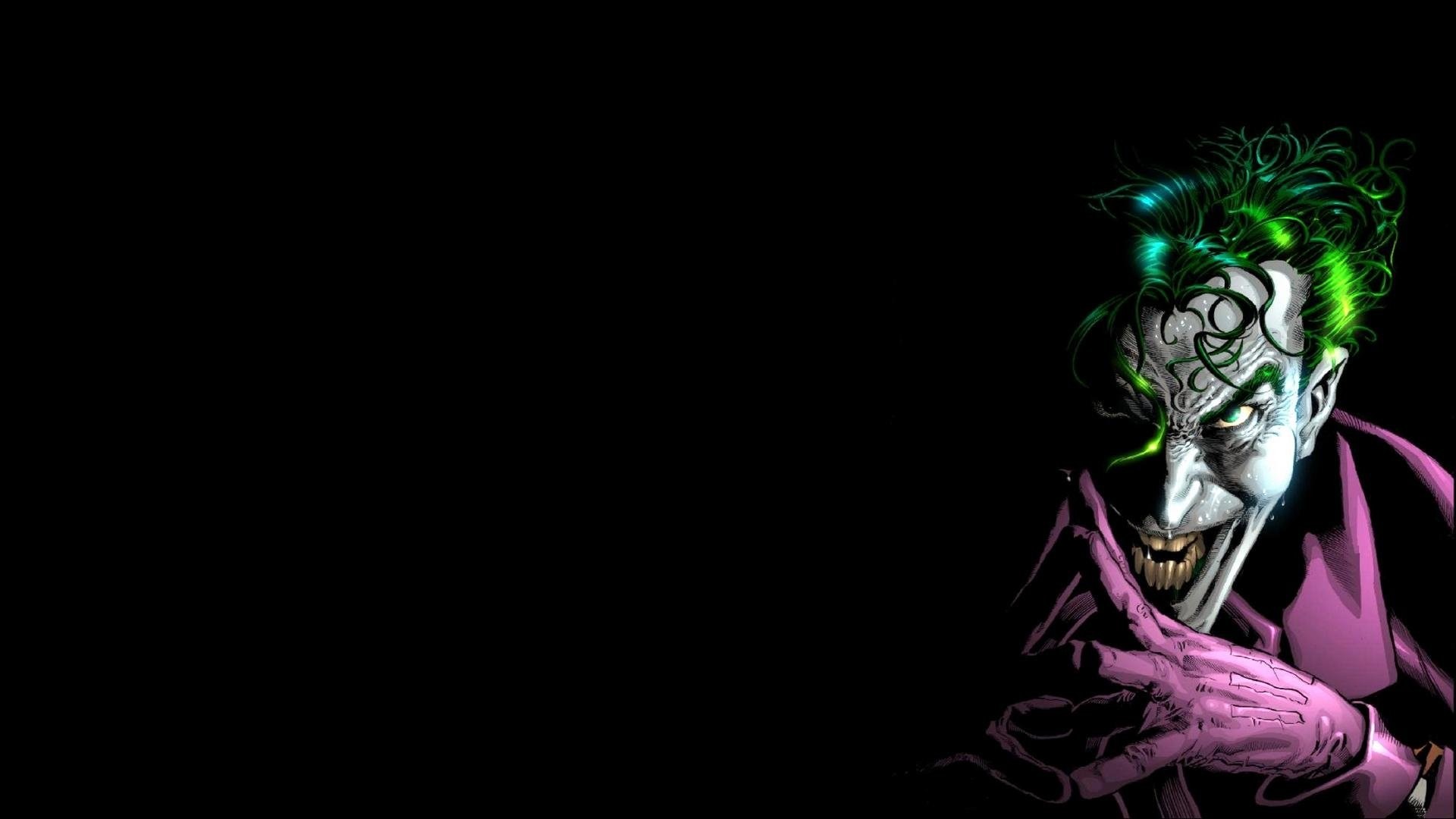 Joker, DC Comics, Fumetto, Sfondo nero, Full HD, wallpaper per computer