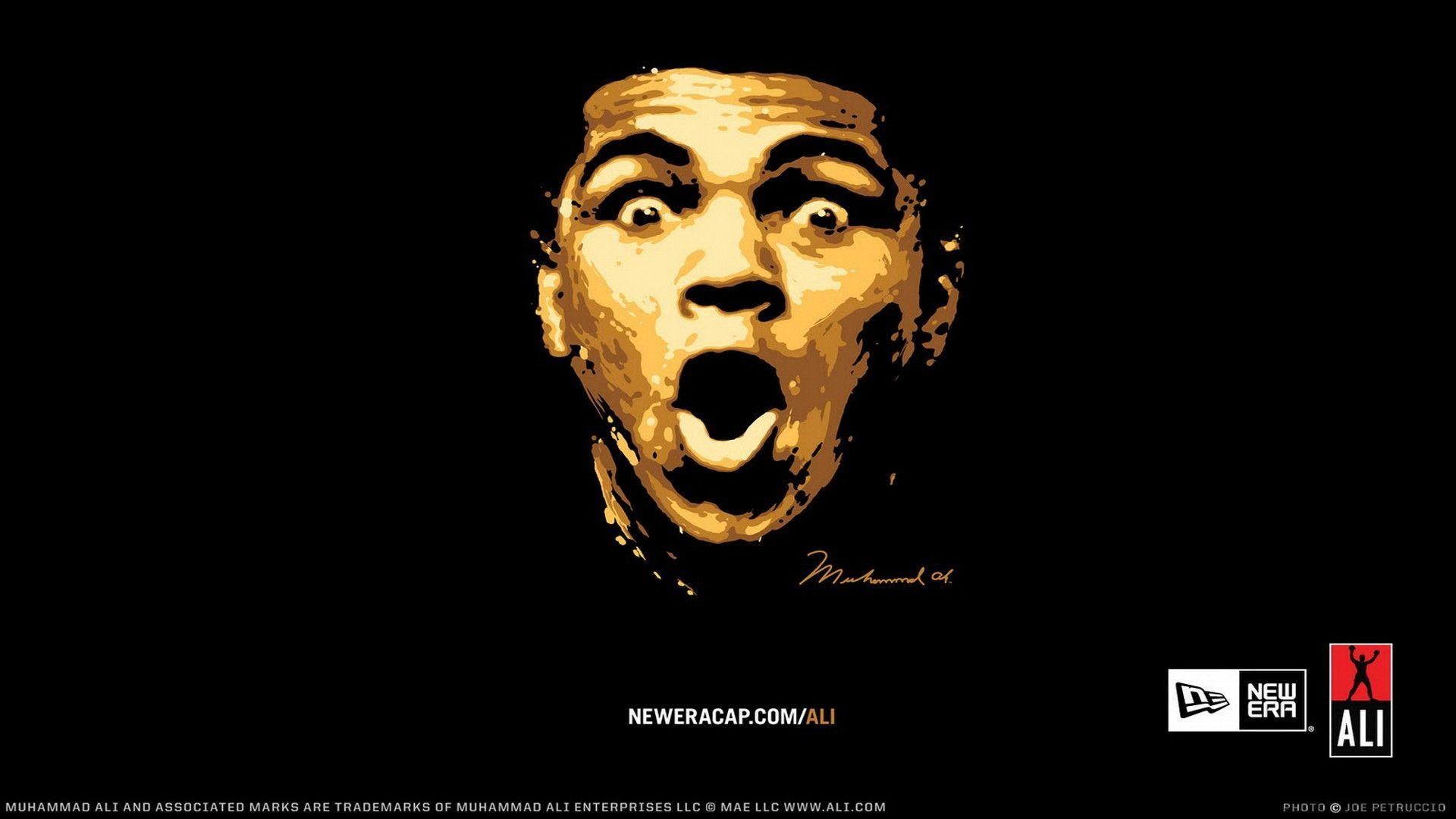 Muhammad Ali, New Era, Ritratto, Sfondo nero, Full HD, wallpaper desktop