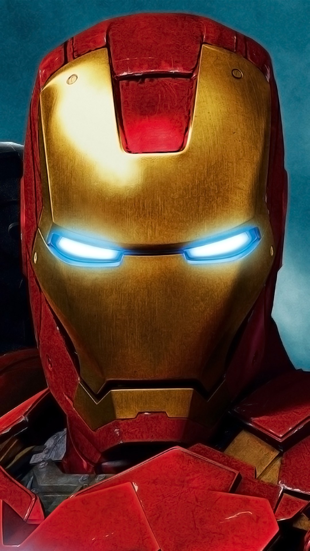 Iron Man, Elmo, Primo piano, Rosso e oro, Full HD, schermata di blocco del cellulare