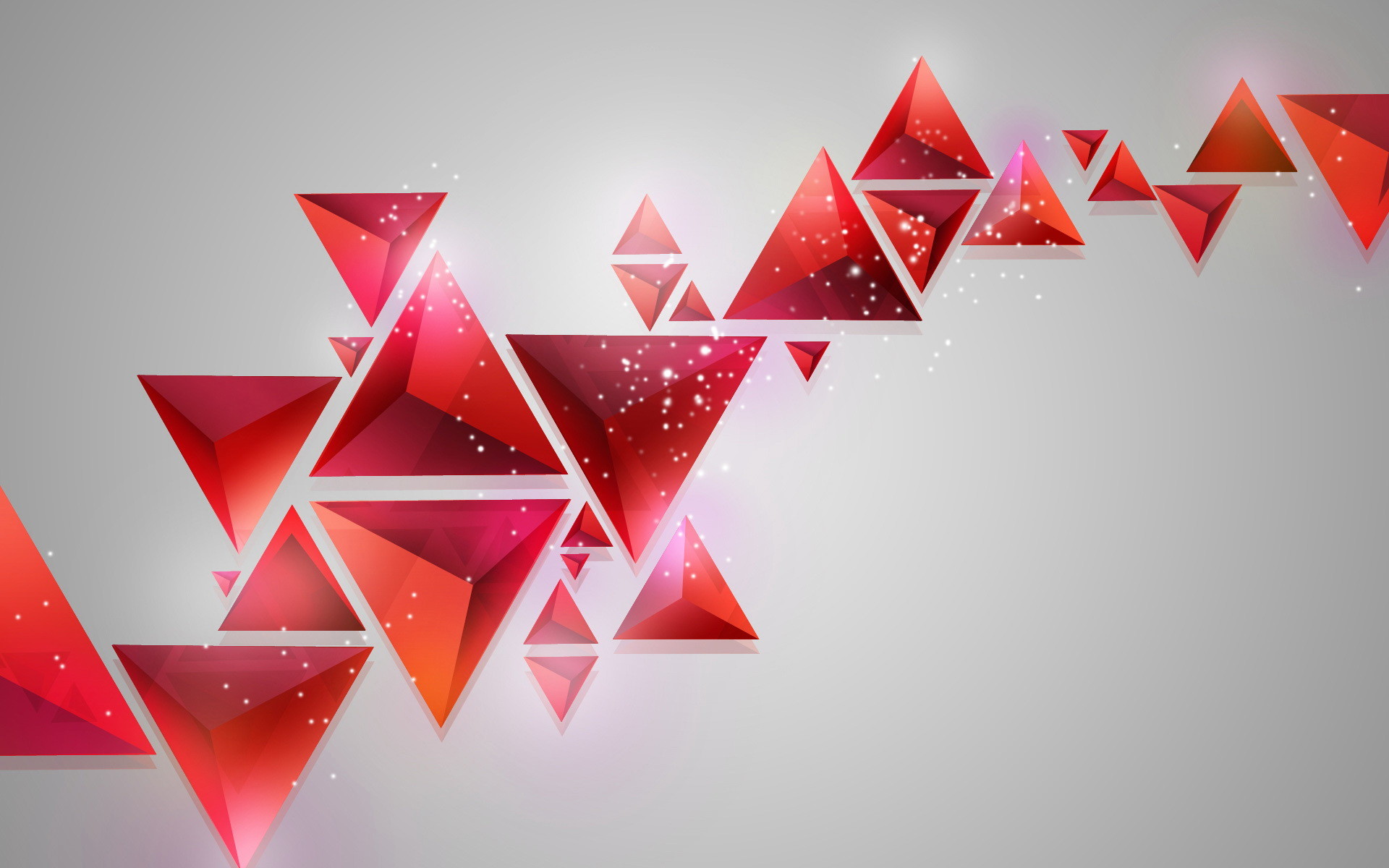 Triangoli, Rosso, Sfondo grigio, 16:10 Full HD, wallpaper widescreen