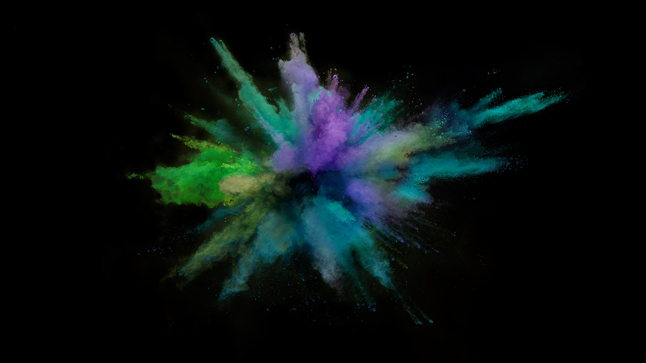 Esplosione di polvere, Colori, Sfondo nero, Full HD, wallpaper per PC