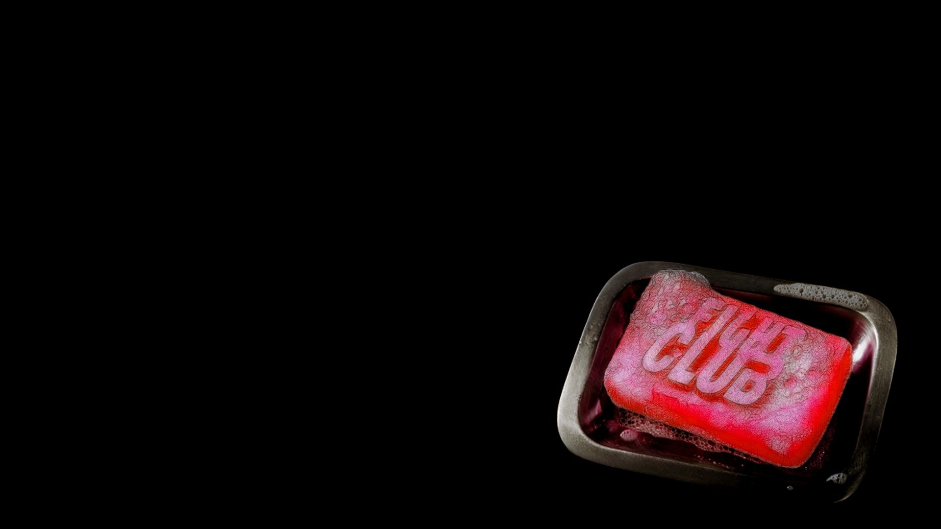 Saponetta Fight Club, Fight Club, Sapone rosa, Sfondo nero, Minimalista, wallpaper desktop Full HD