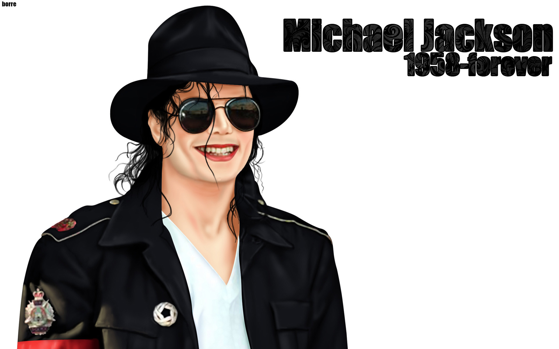 Michael Jackson, Cappello fedora, Occhiali da sole, Sfondo bianco, wallpaper Windows 11