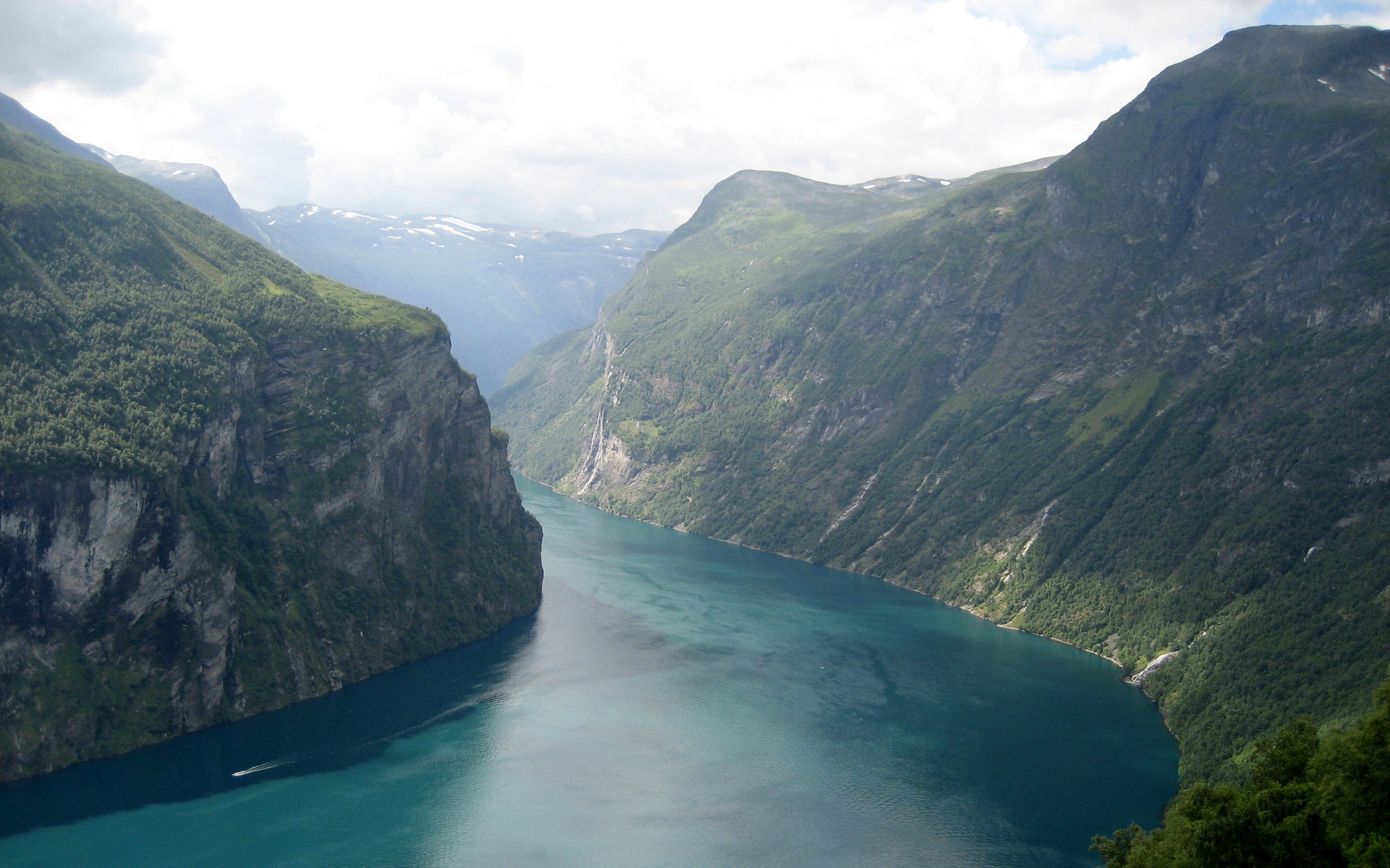 Geirangerfjord, Fiordo, Norvegia, Montagne, 2K, sfondo per portatile
