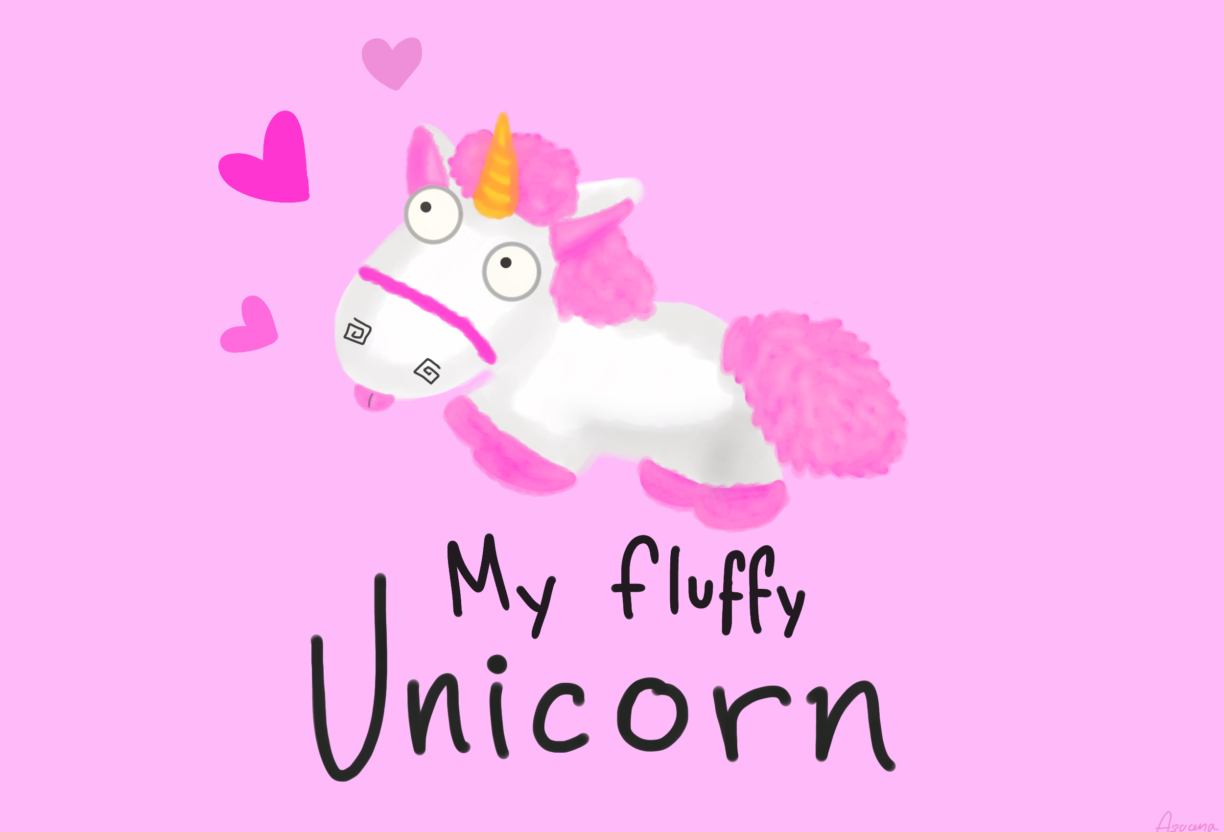 Fluffy, Cattivissimo me, Unicorno di peluche, Kawaii, Sfondo rosa, wallpaper desktop Full HD