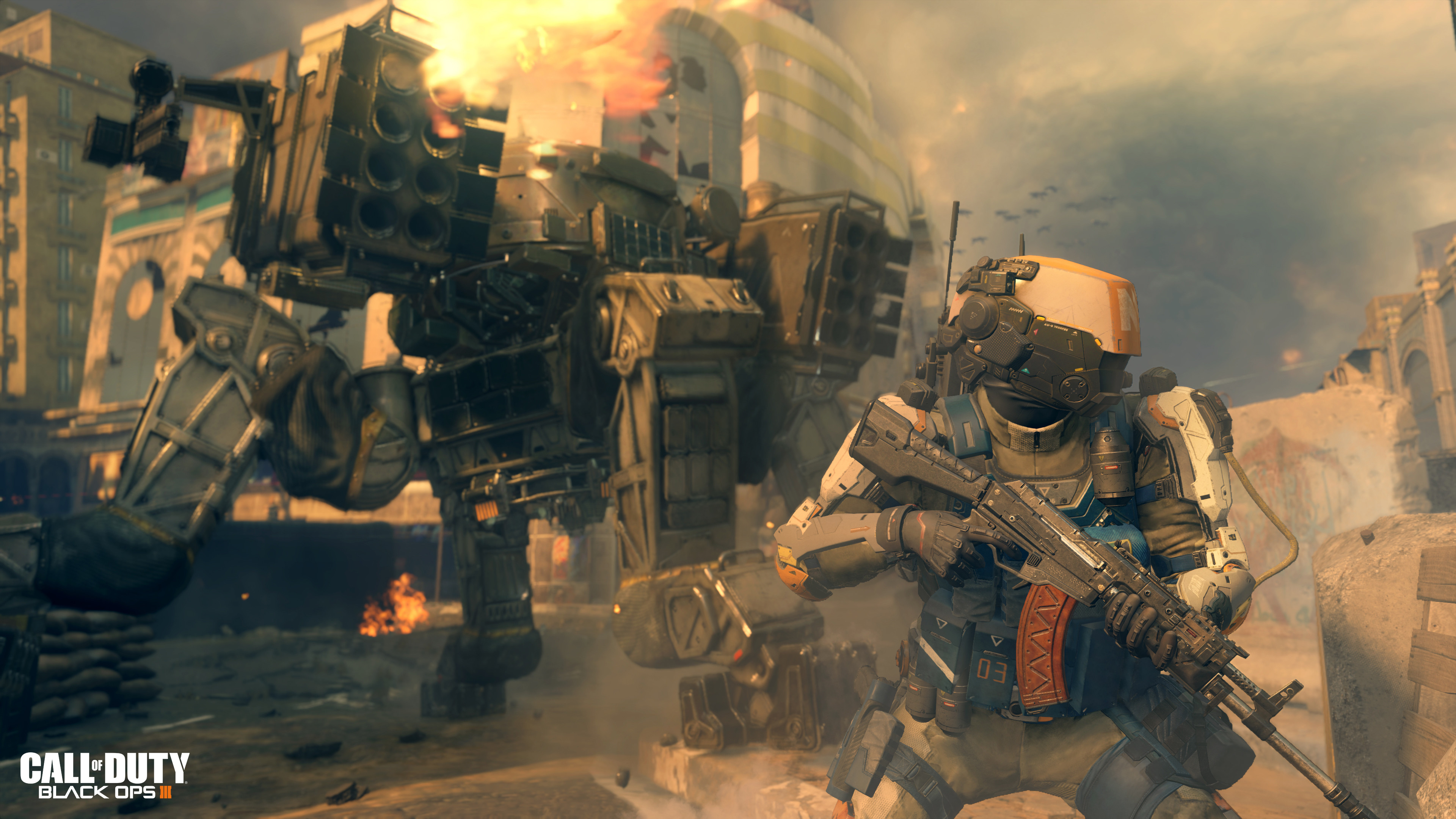 Call of Duty: Black Ops III, Robot, Soldati, Battaglia, 4K, sfondo Windows 11