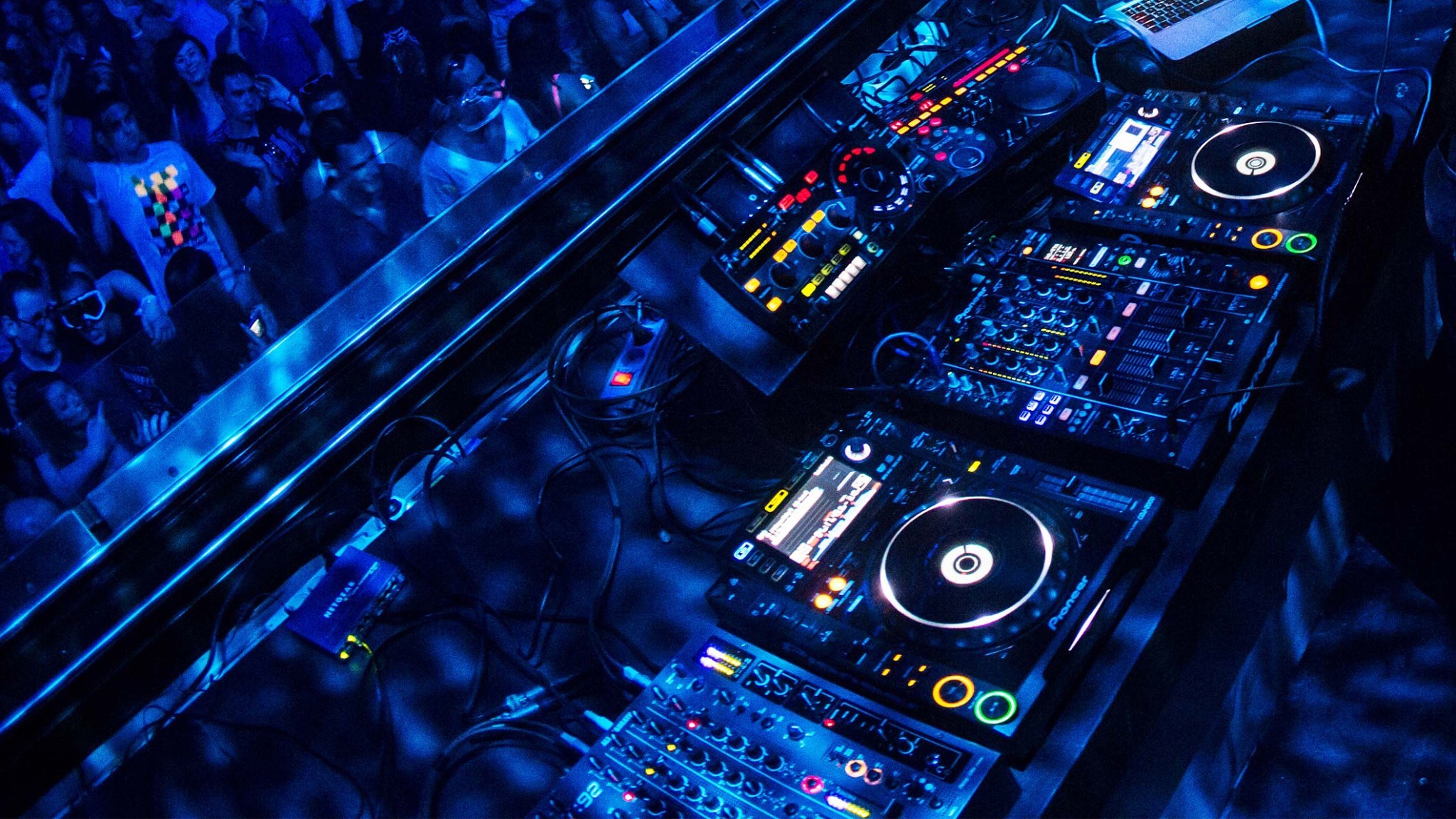 Console DJ, Pioneer, Luci blu, Discoteca, Full HD, sfondo per PC e portatile