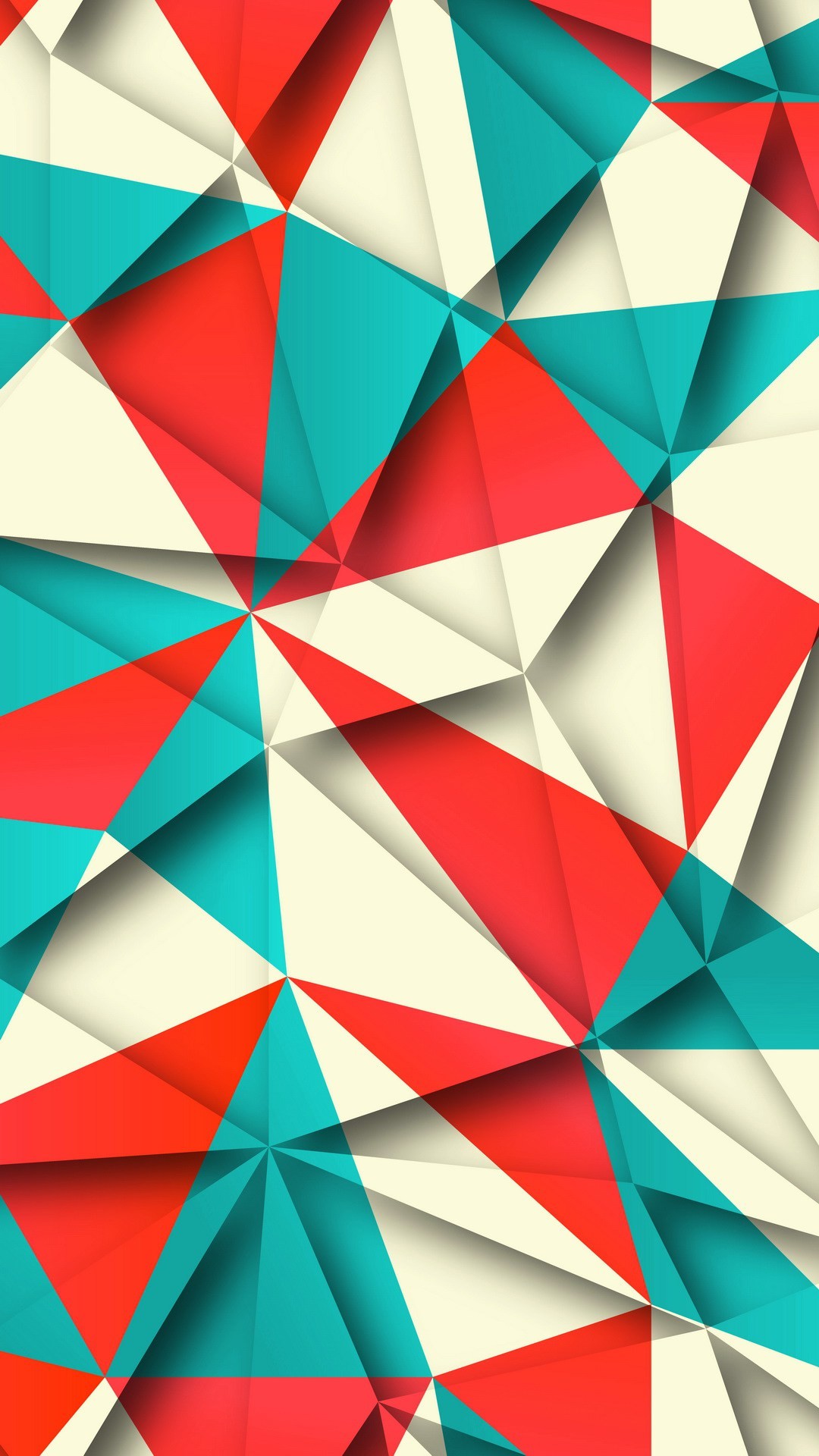 Triangoli, Origami, Rosso, Turchese, sfondo iPhone