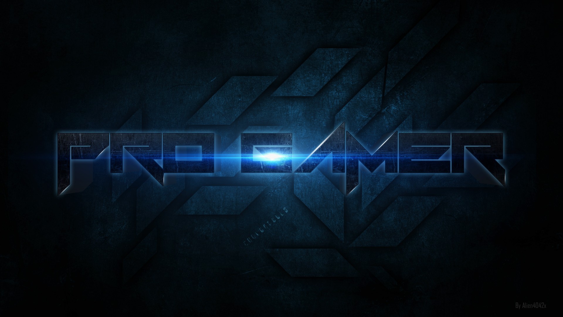 Pro Gamer, Tipografia, Blu, Sfondo scuro, Full HD, wallpaper per PC