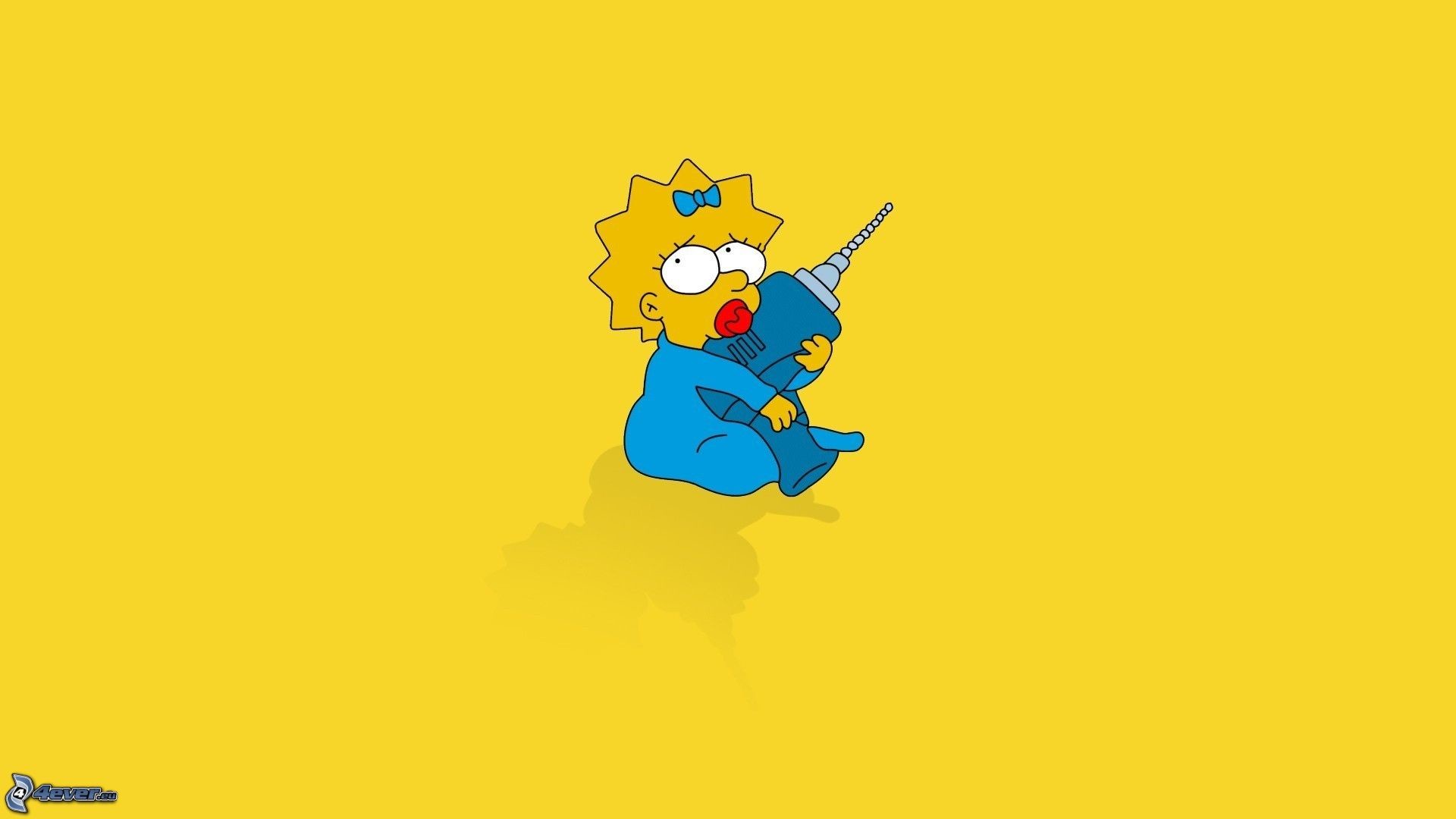Maggie Simpson, I Simpson, Sfondo giallo, Full HD, wallpaper per portatile