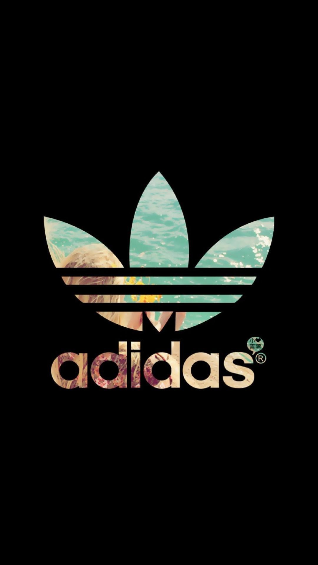 Adidas, Logo Adidas, Trifoglio, Sfondo nero, schermata di blocco iPhone 16