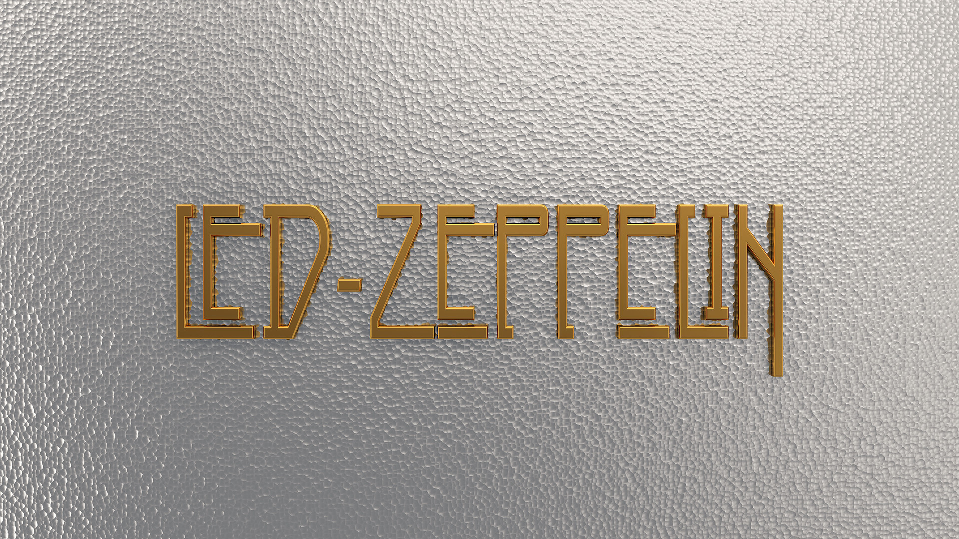 Led Zeppelin, Logo, Dorato, Sfondo argento, Full HD, wallpaper desktop