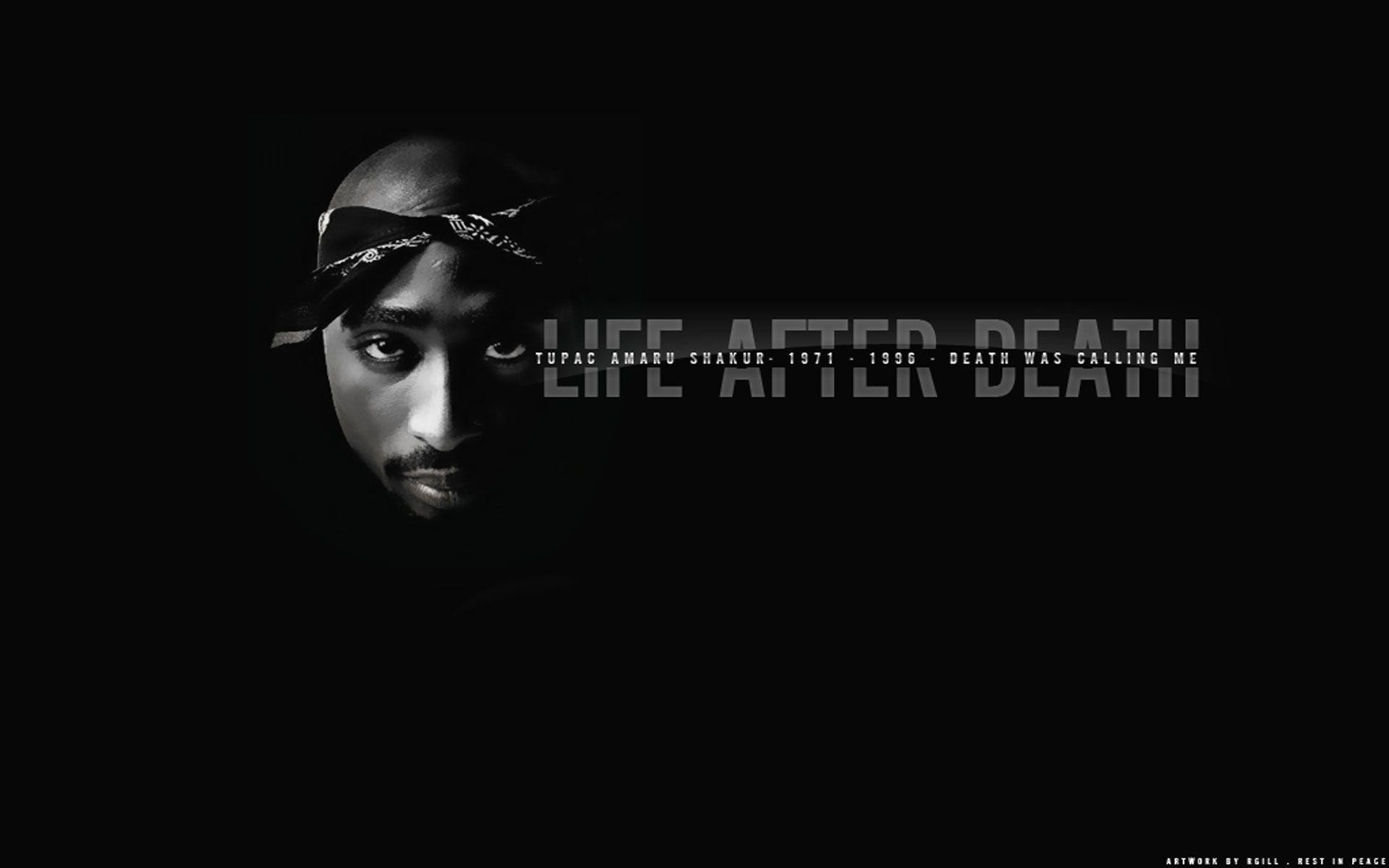 Tupac Shakur, 2Pac, Life After Death, Sfondo nero, 16:10 Full HD, wallpaper widescreen
