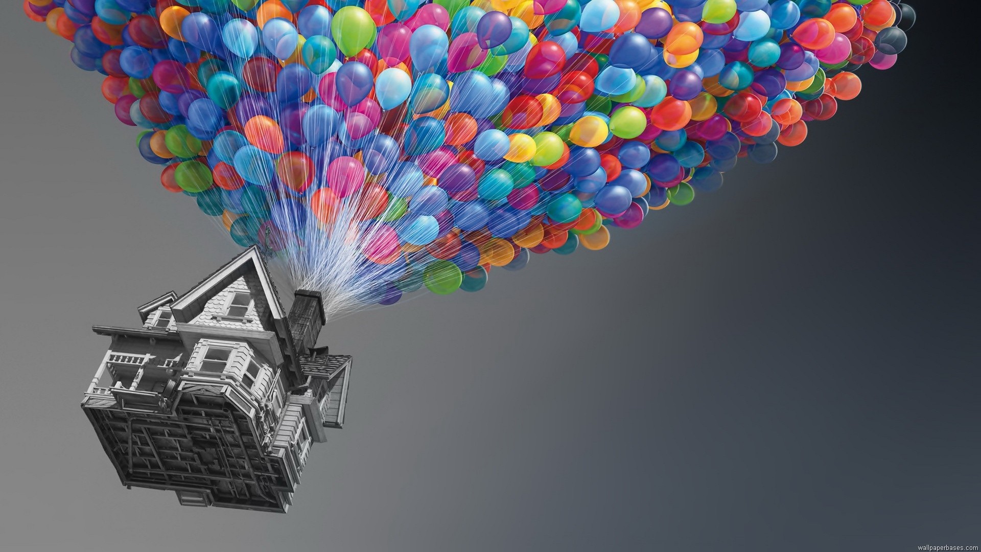 Up, Pixar, Casa volante, Palloncini, Full HD, sfondo per PC