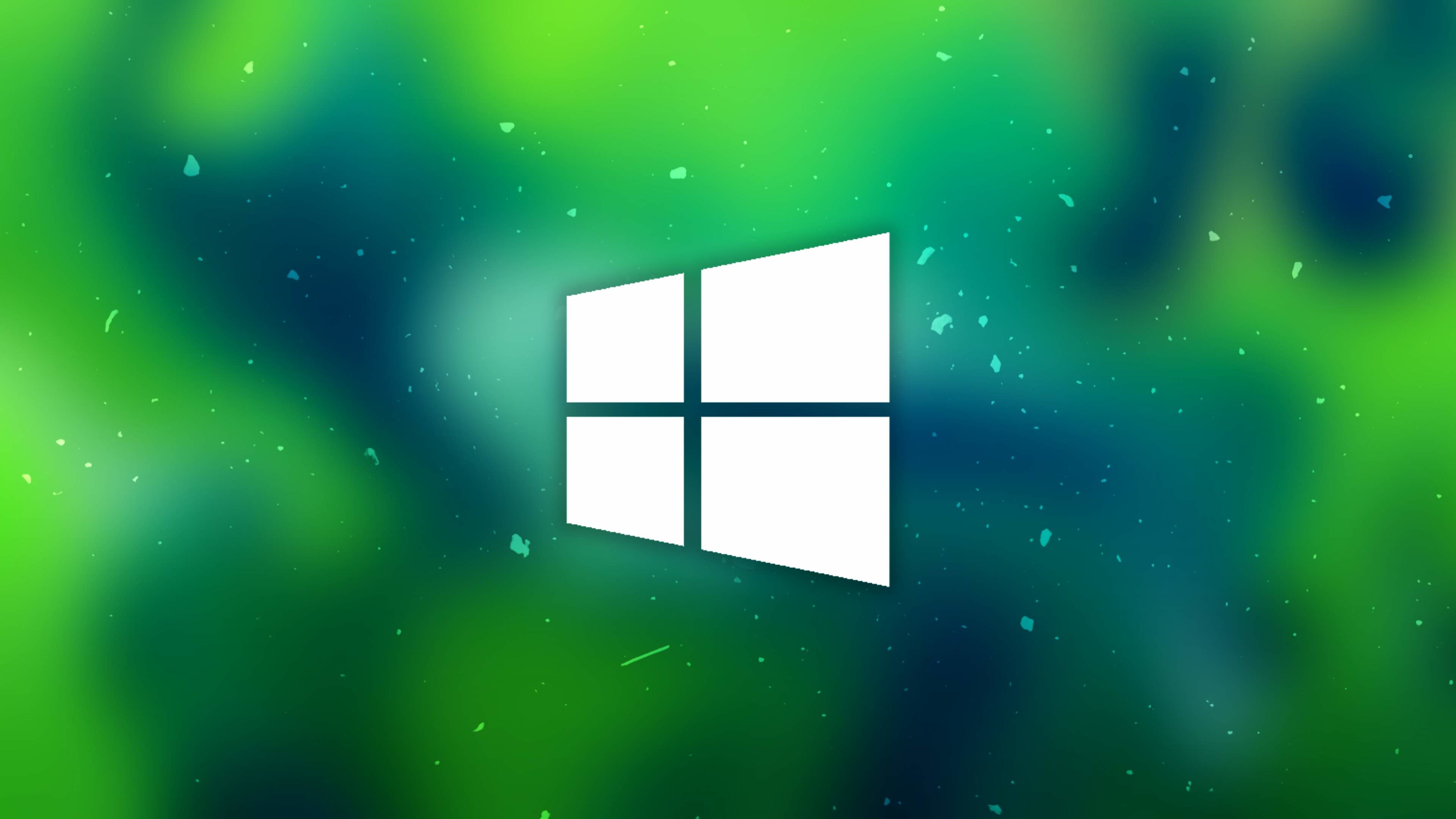 Windows 10, Logo, Sfondo verde, 4K, wallpaper PC