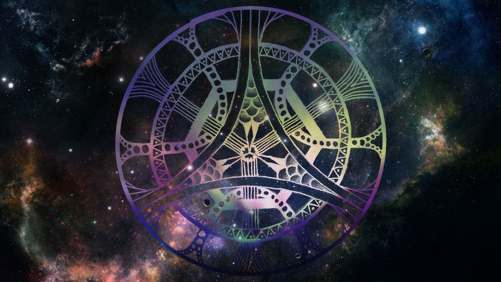 Mandala, Spazio, Nebulosa, Geometria, 16:9 Full HD, sfondo widescreen