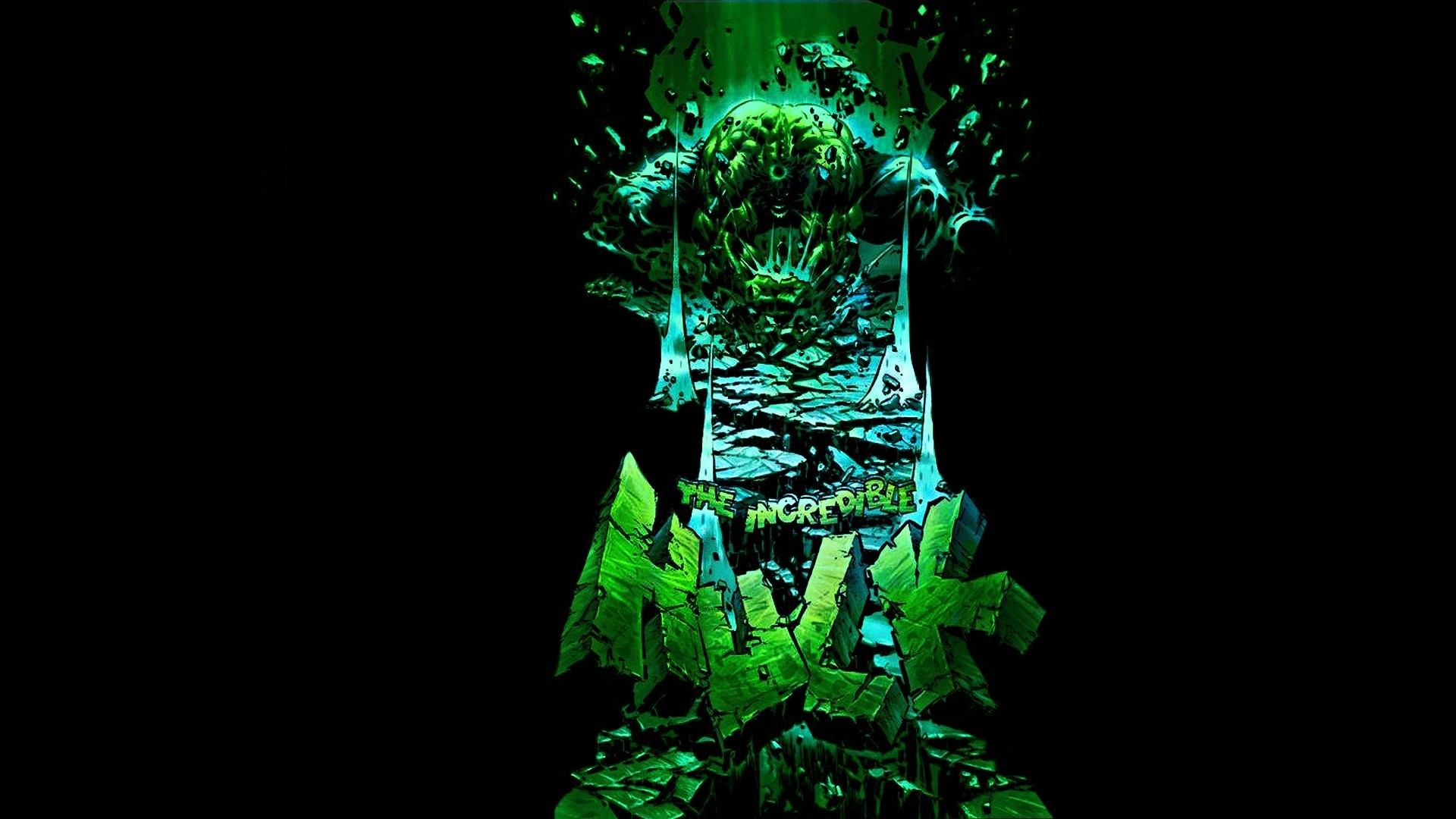 Hulk, L'incredibile Hulk, Tipografia, Verde, Full HD 1080p, sfondo desktop