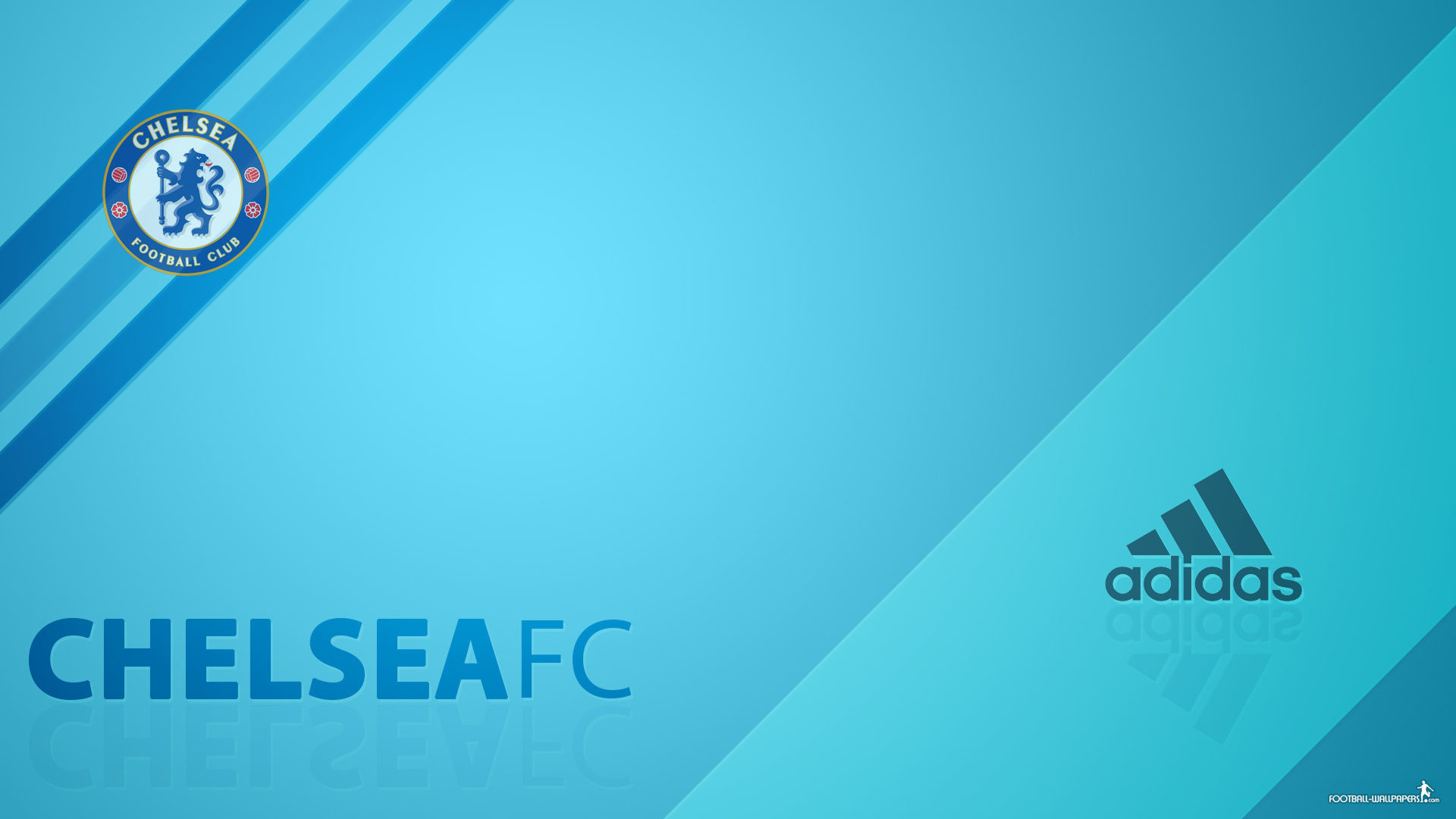 Chelsea FC, Adidas, Logo, Sfondo azzurro, Calcio, Full HD, wallpaper per computer