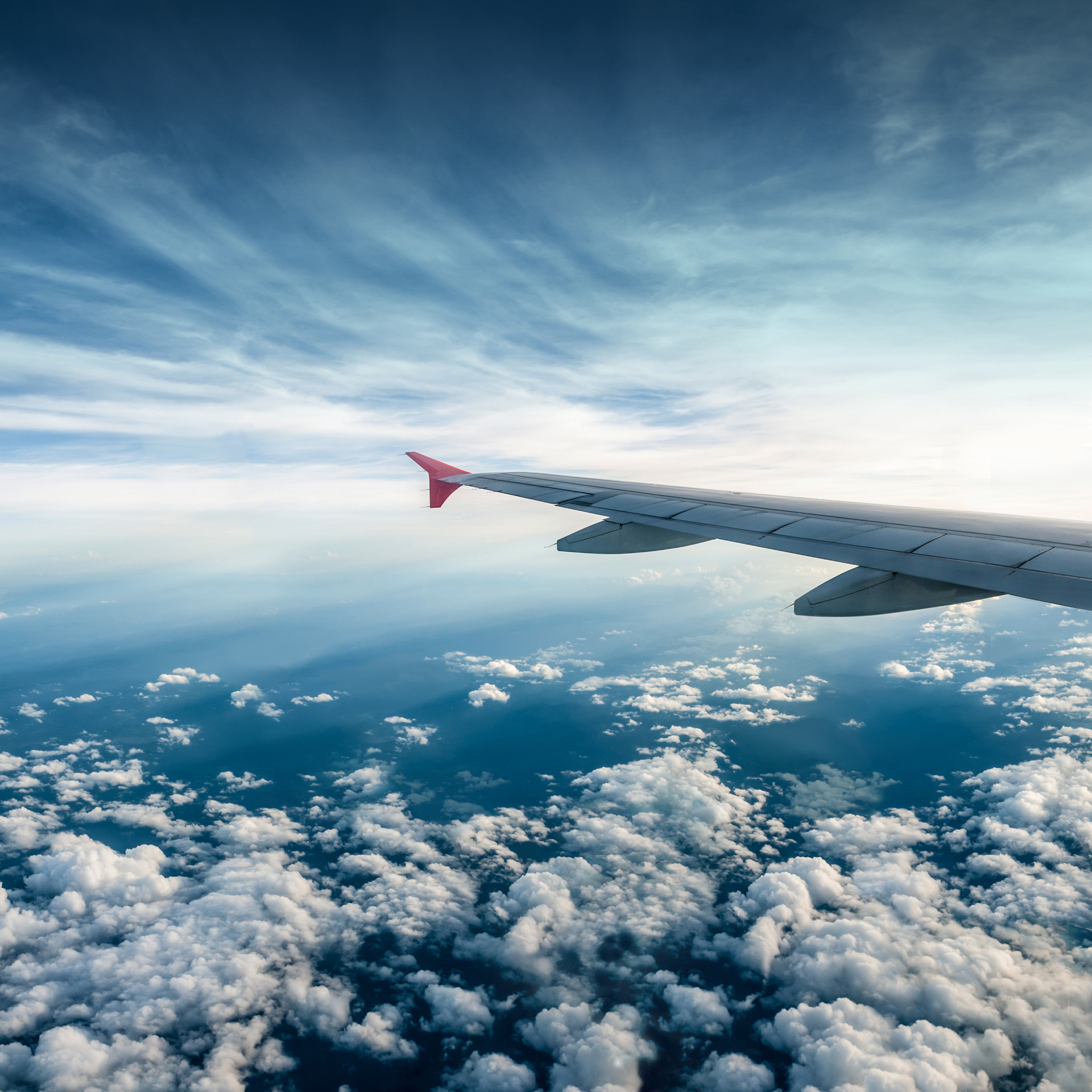 Ala d'aereo, Nuvole, Vista dall'alto, Cielo, sfondo Samsung