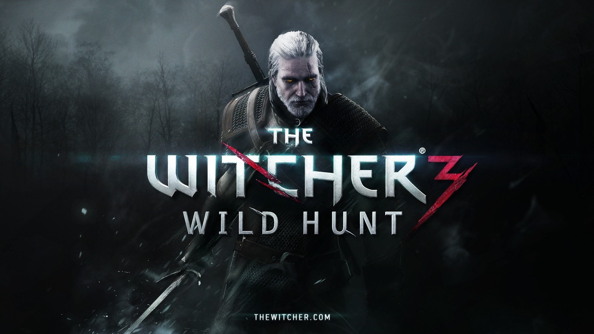 Geralt di Rivia, The Witcher 3: Wild Hunt, Logo, Nero, Full HD, sfondo Windows 11