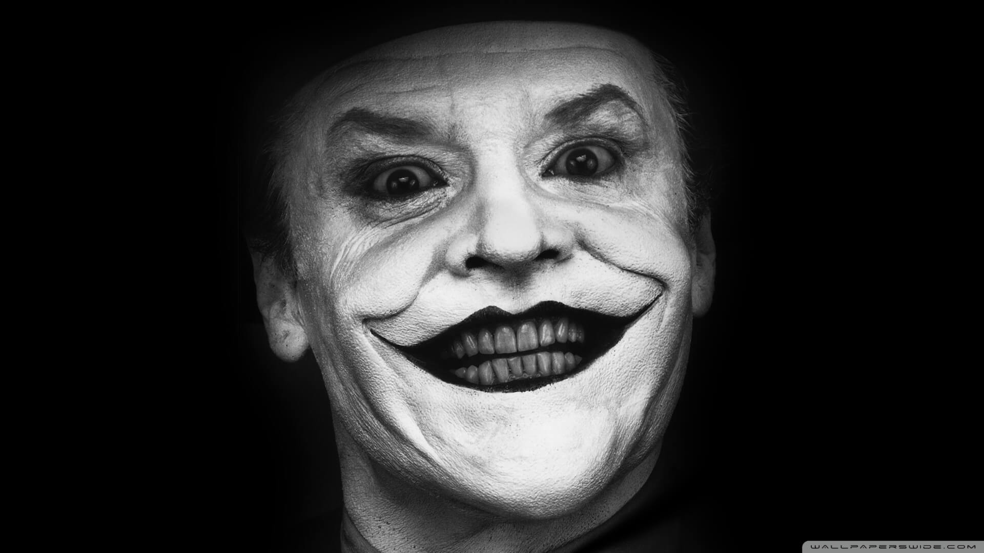 Joker, Jack Nicholson, Batman (1989), Sorriso, Bianco e nero, Primo piano, sfondo Windows 11