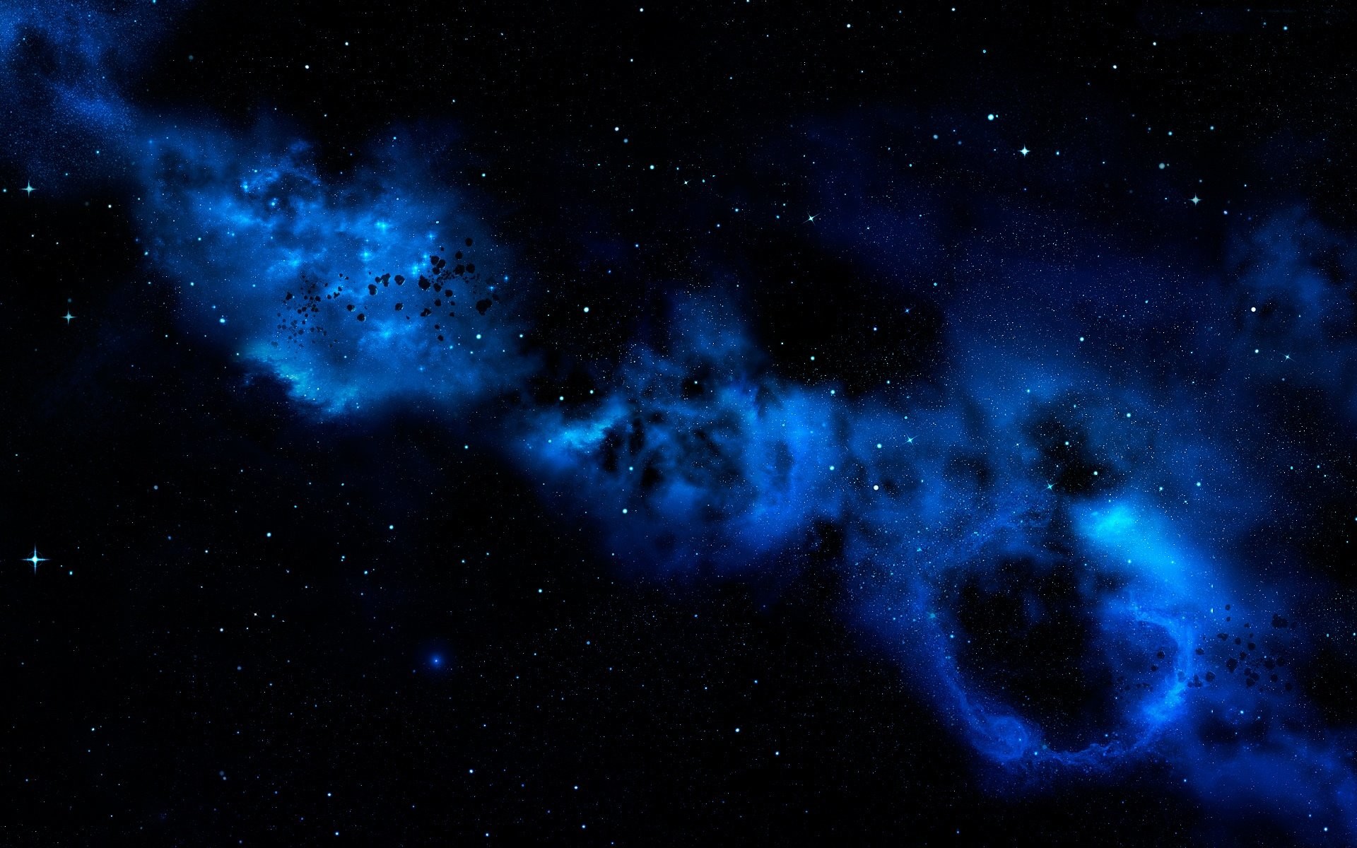Nebulosa, Blu, Stelle, Spazio, 1920x1200, sfondo per PC