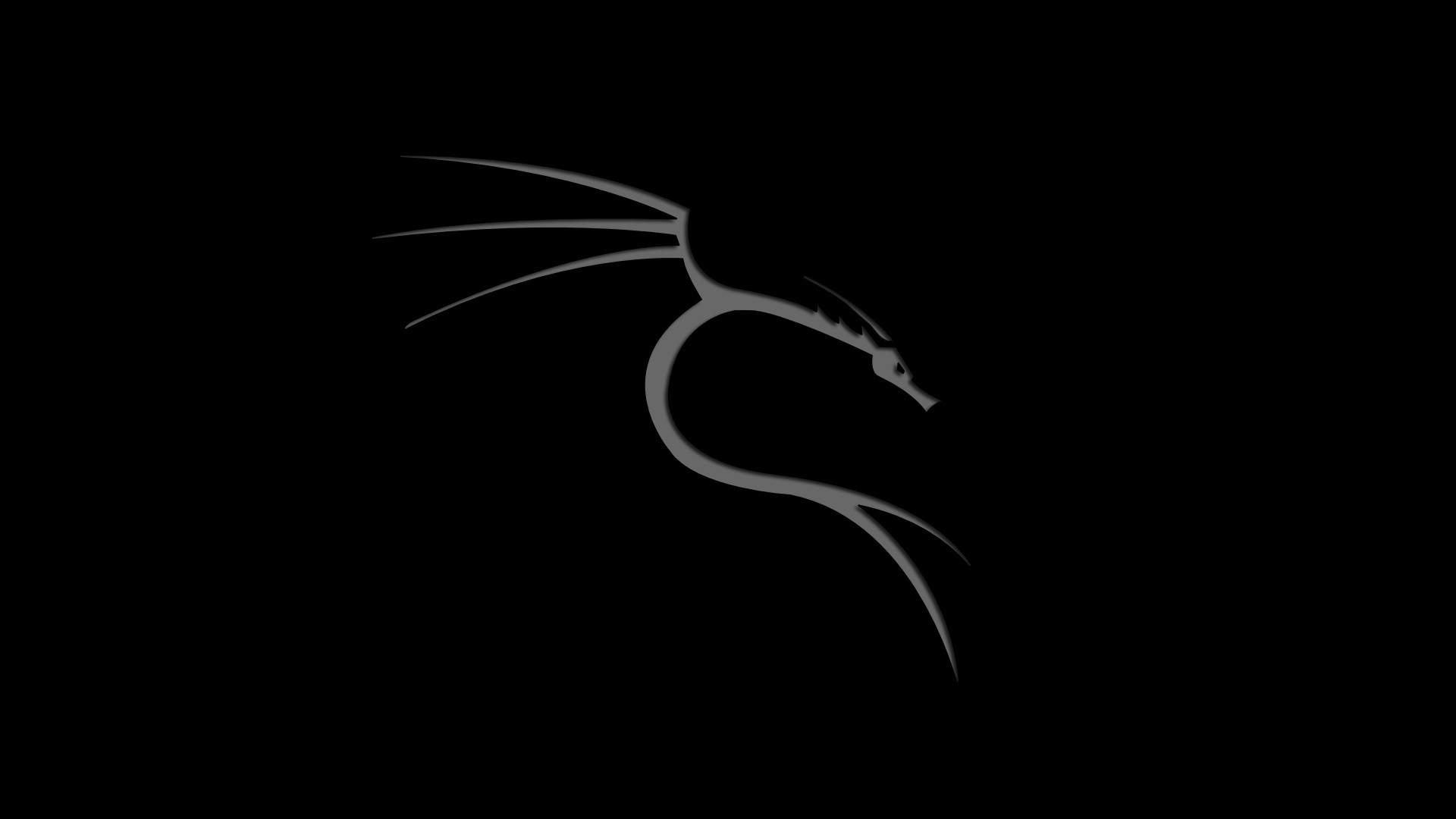 Kali Linux, Logo del drago, Minimalismo, Sfondo nero, Full HD, wallpaper per computer