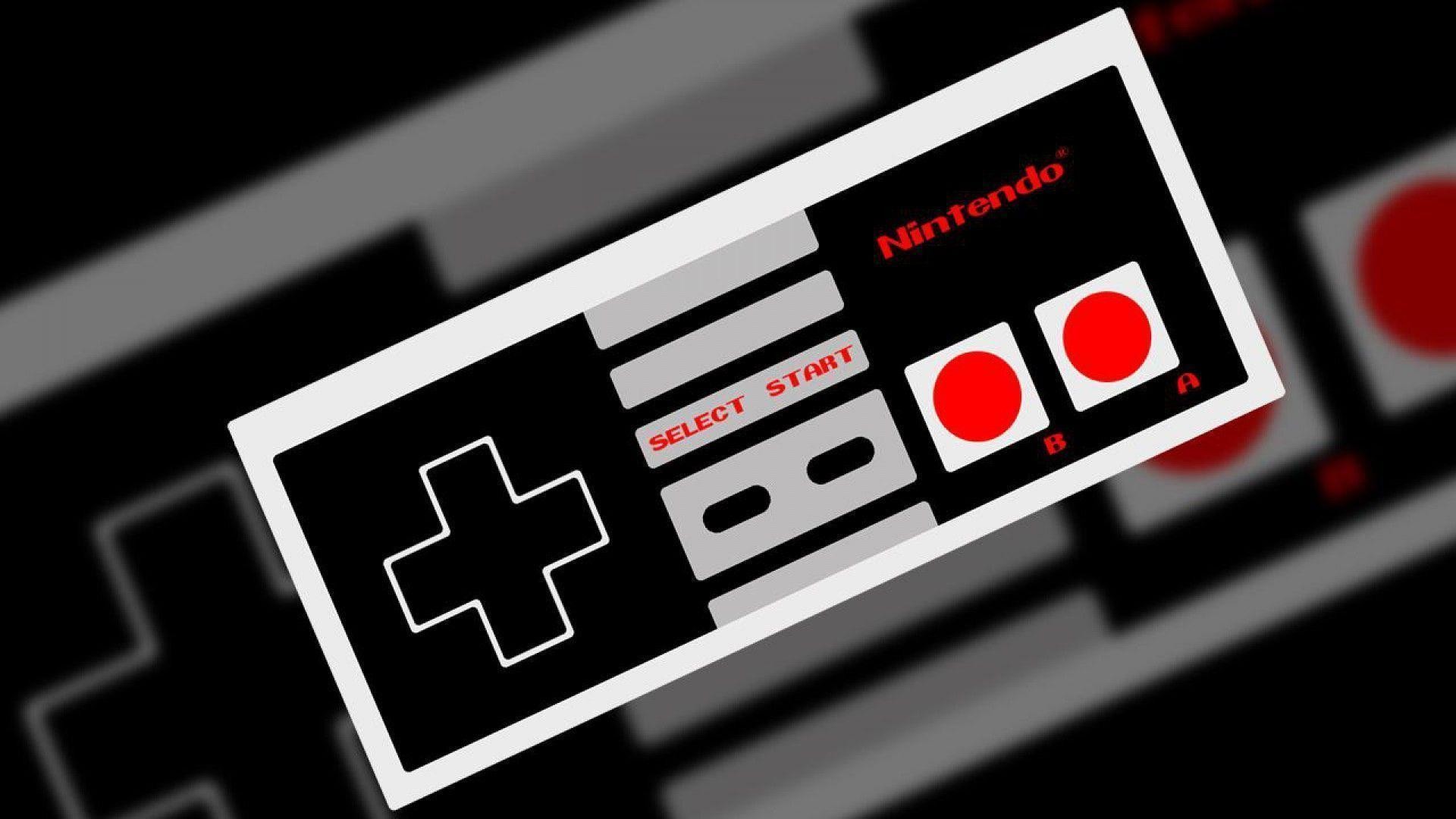 Controller NES, Nintendo, Arte vettoriale, Rosso e nero, Full HD, sfondo Windows 11