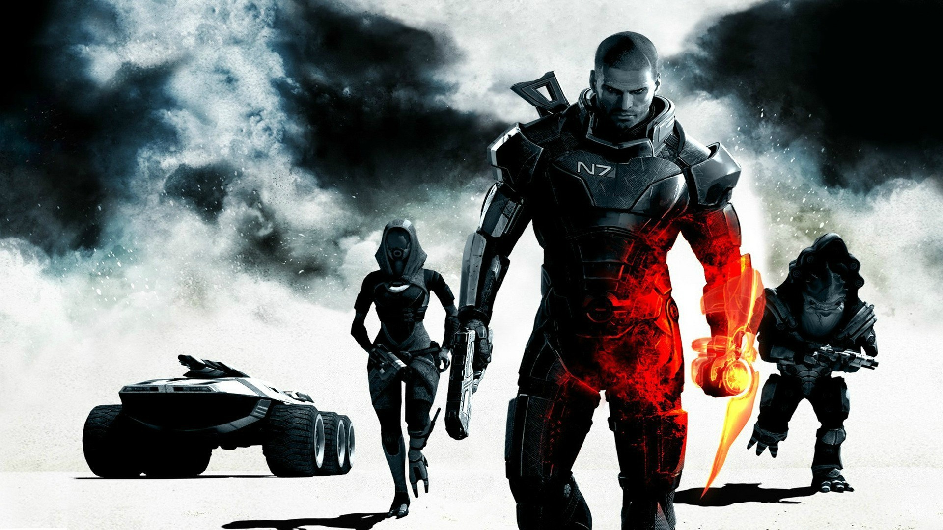 Mass Effect 3, Comandante Shepard, Mako, Esplosione, sfondo per PC